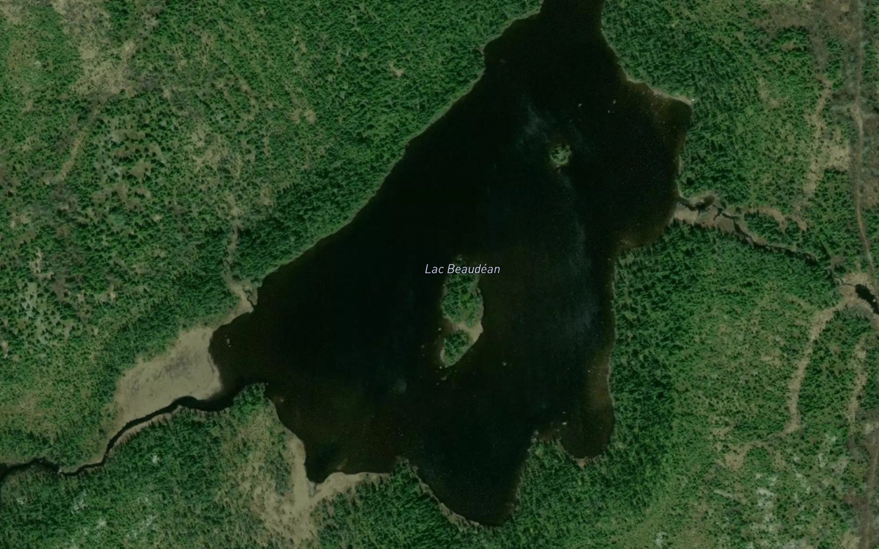 Satellite map of the Lac Beaudean