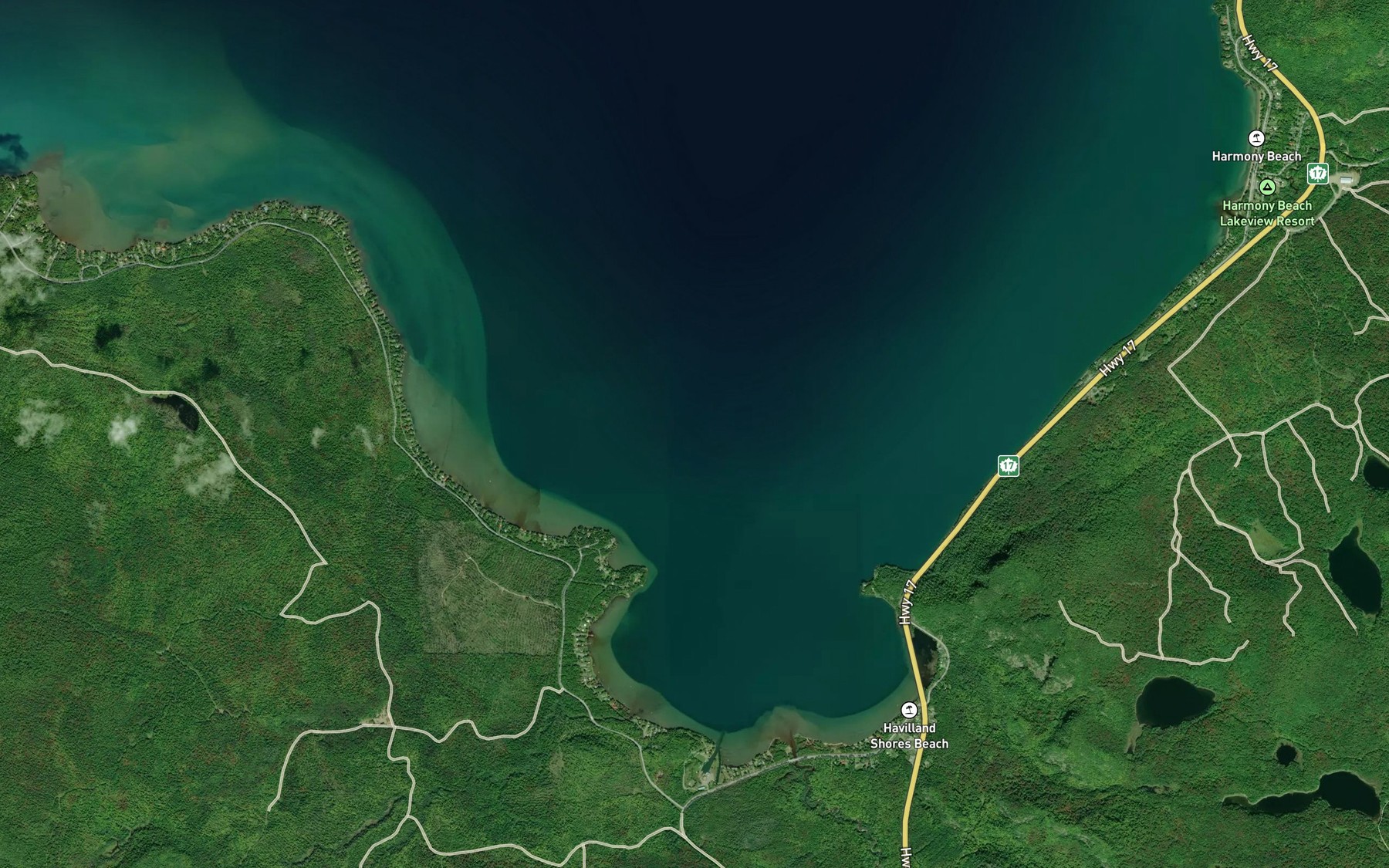 Satellite map of the Havilland Bay