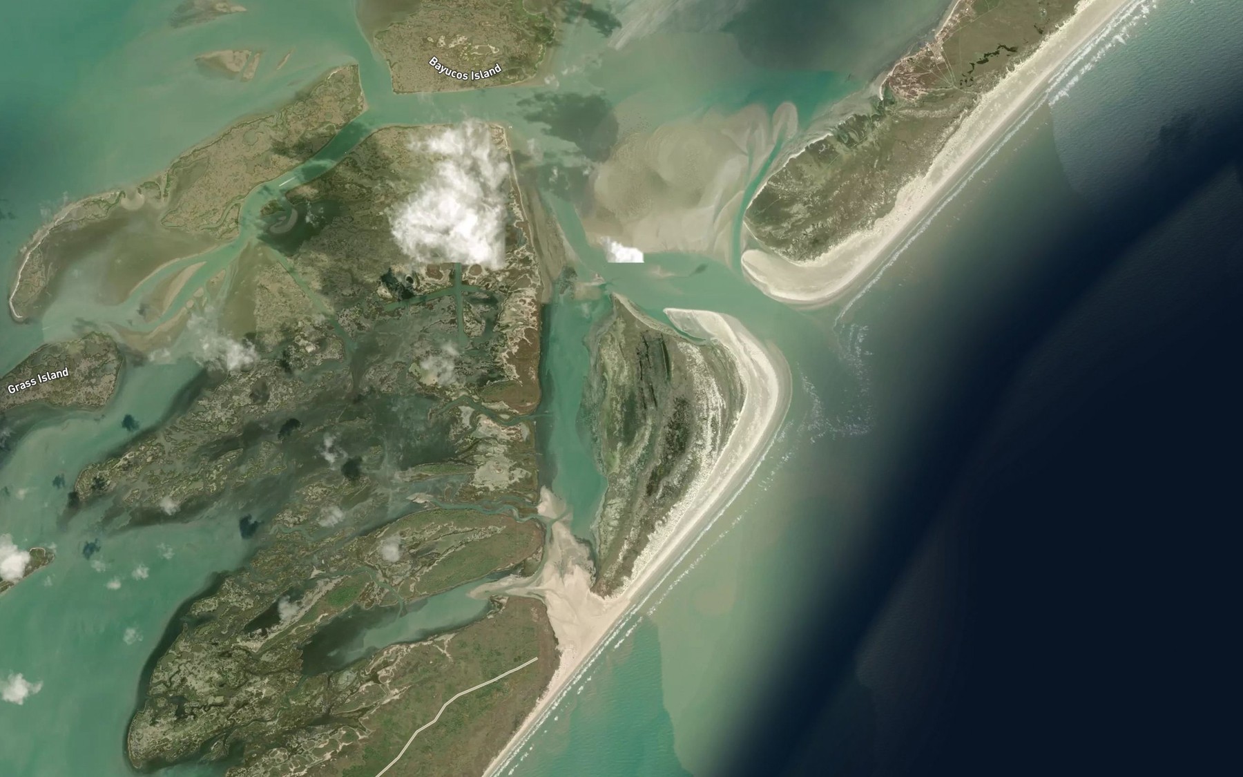 Satellite map of the Pass Cavallo