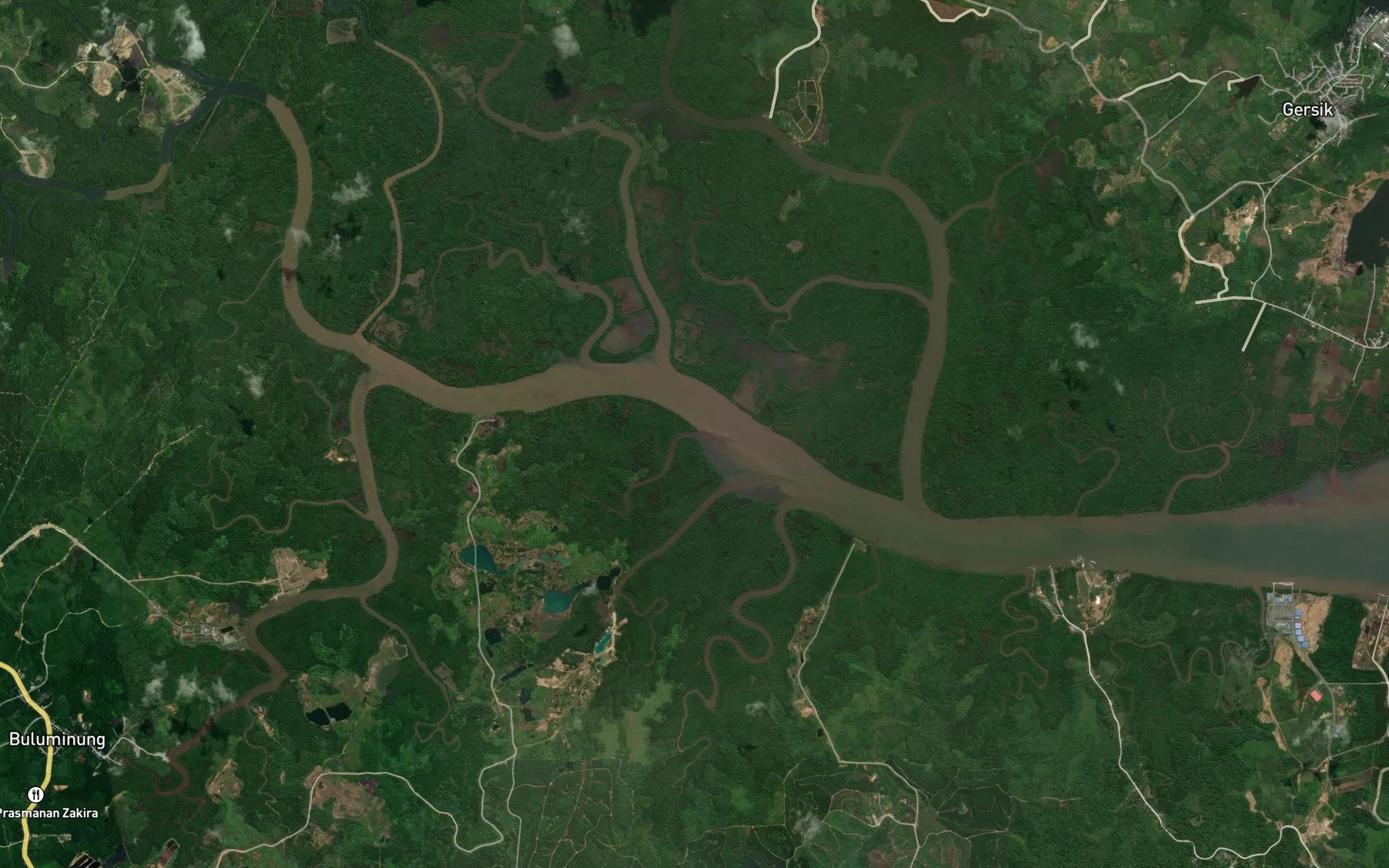 Satellite map of the Sungai Separi Ulu