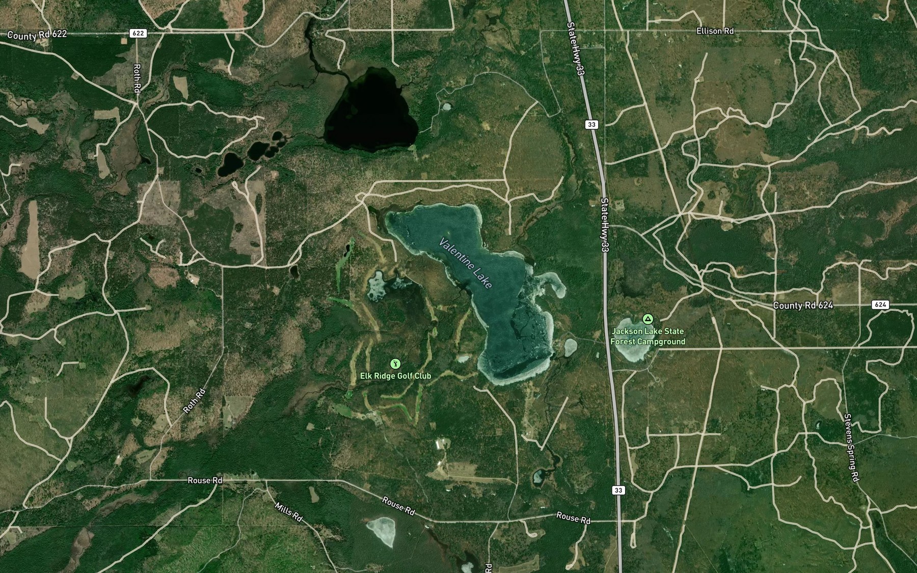 Satellite map of the Packer Creek