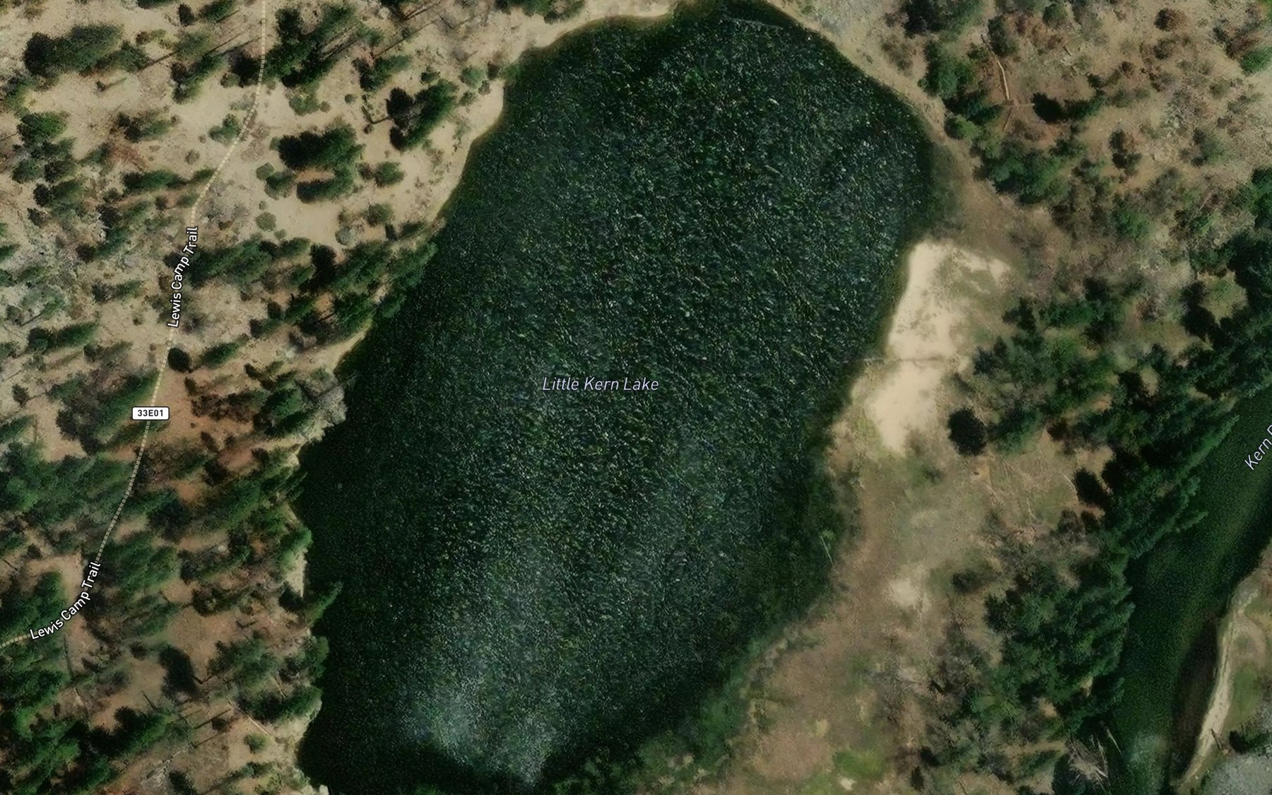 Satellite map of the Little Kern Lake