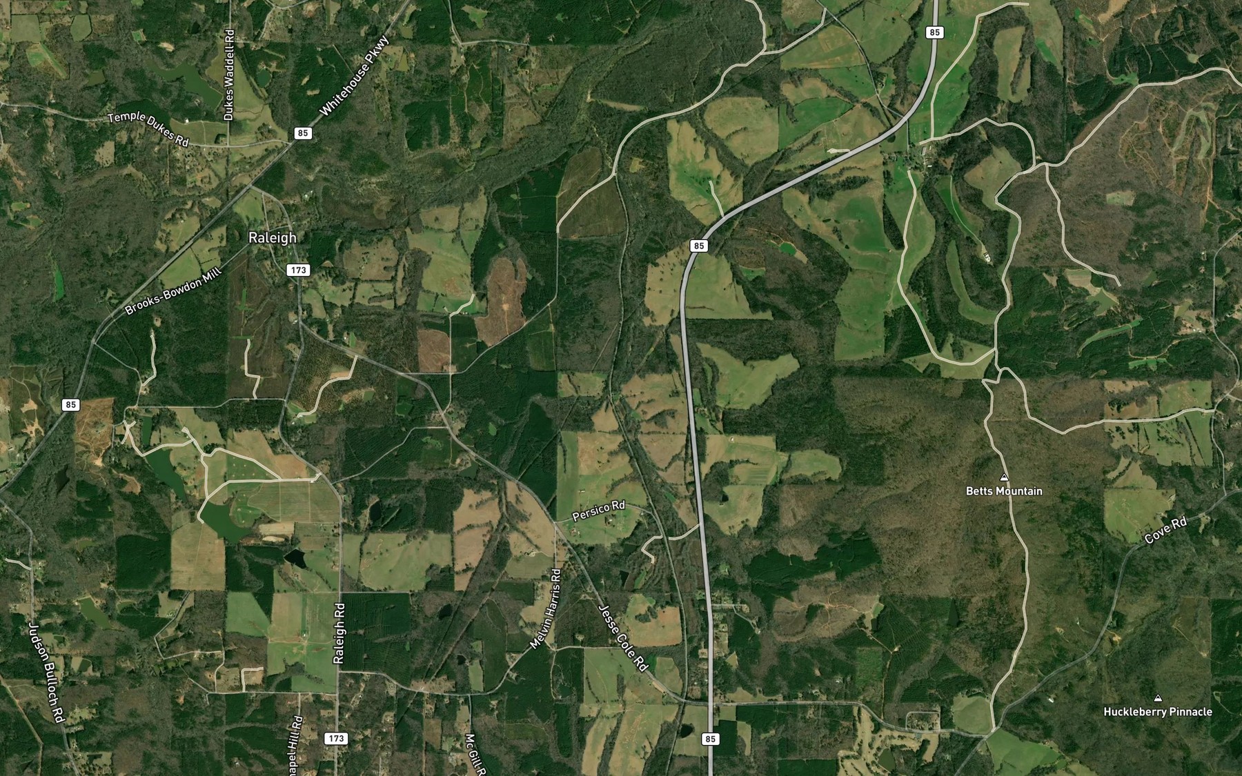 Satellite map of the Harris Branch