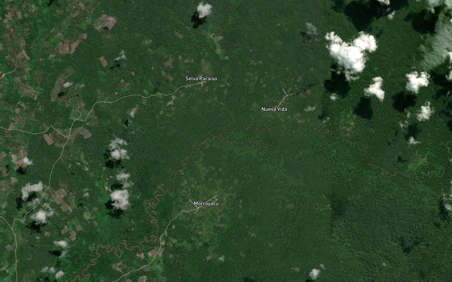 Satellite map of the Quebrada Yanayacu