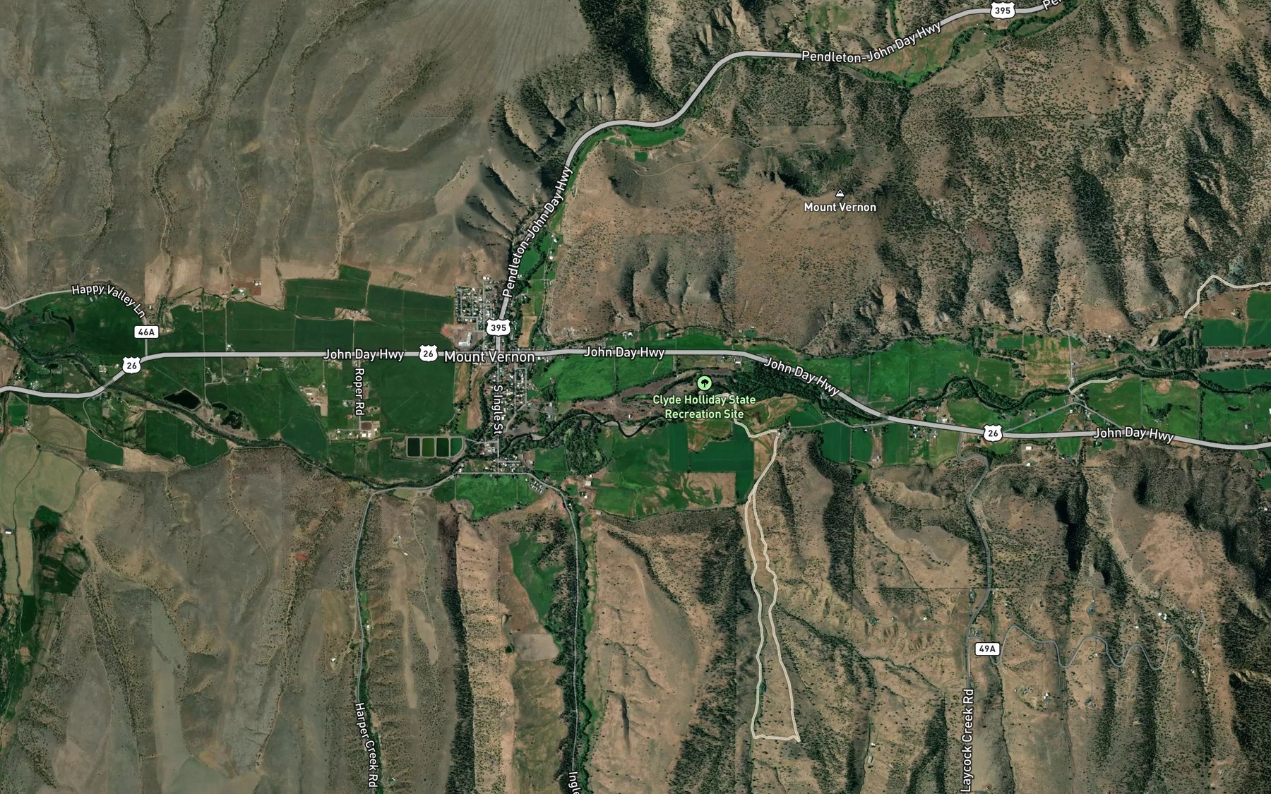 Satellite map of the Hines Log Pond
