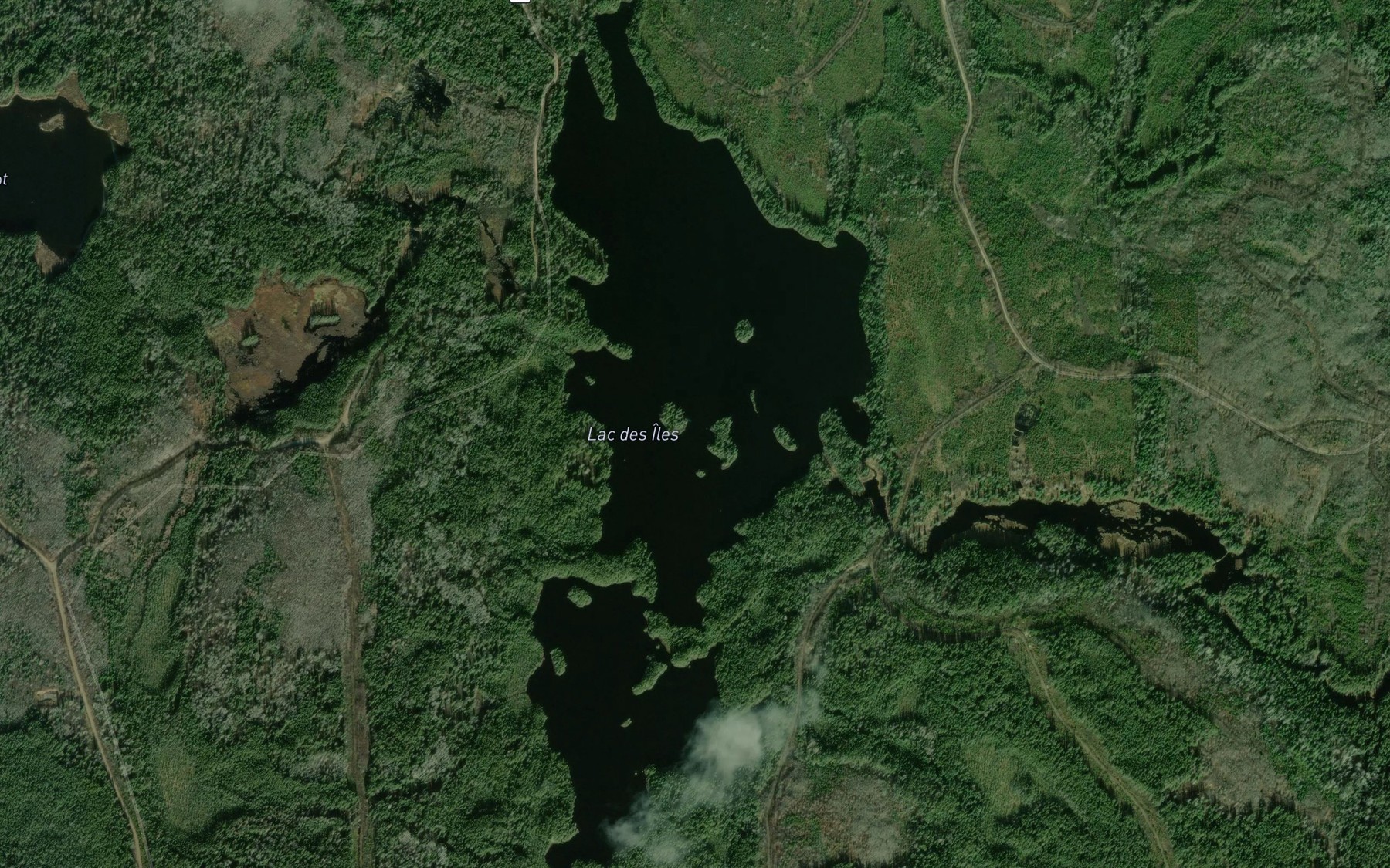 Satellite map of the Lac des Iles