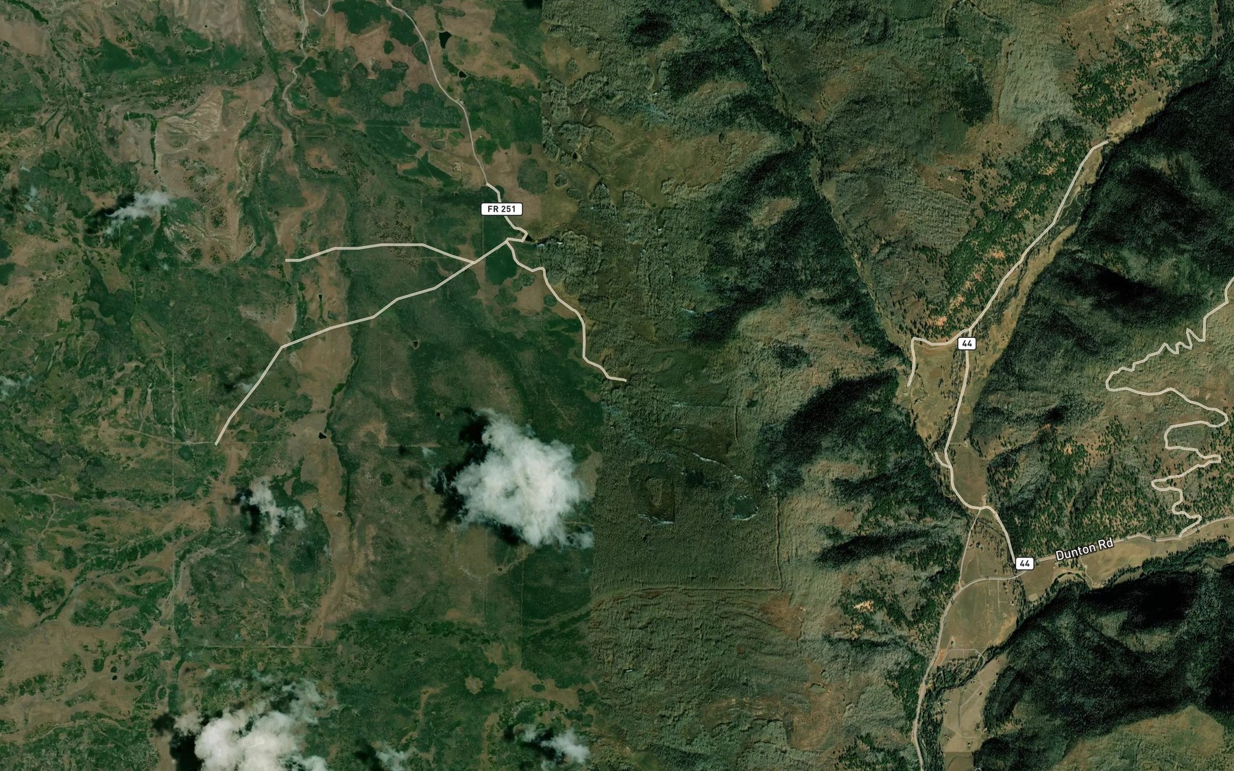 Satellite map of the Big Spring Reservoir