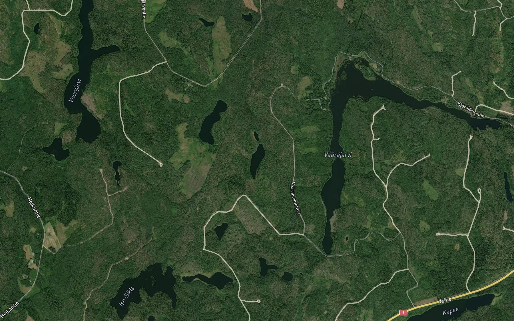 Satellite map of the Iso-Mustikainen