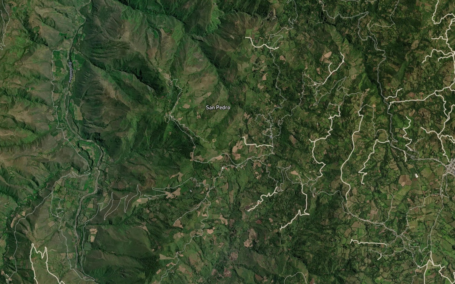 Satellite map of the Quebrada Guayambul
