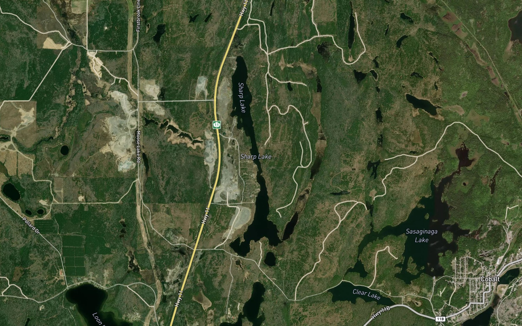 Satellite map of the Sharp Lake