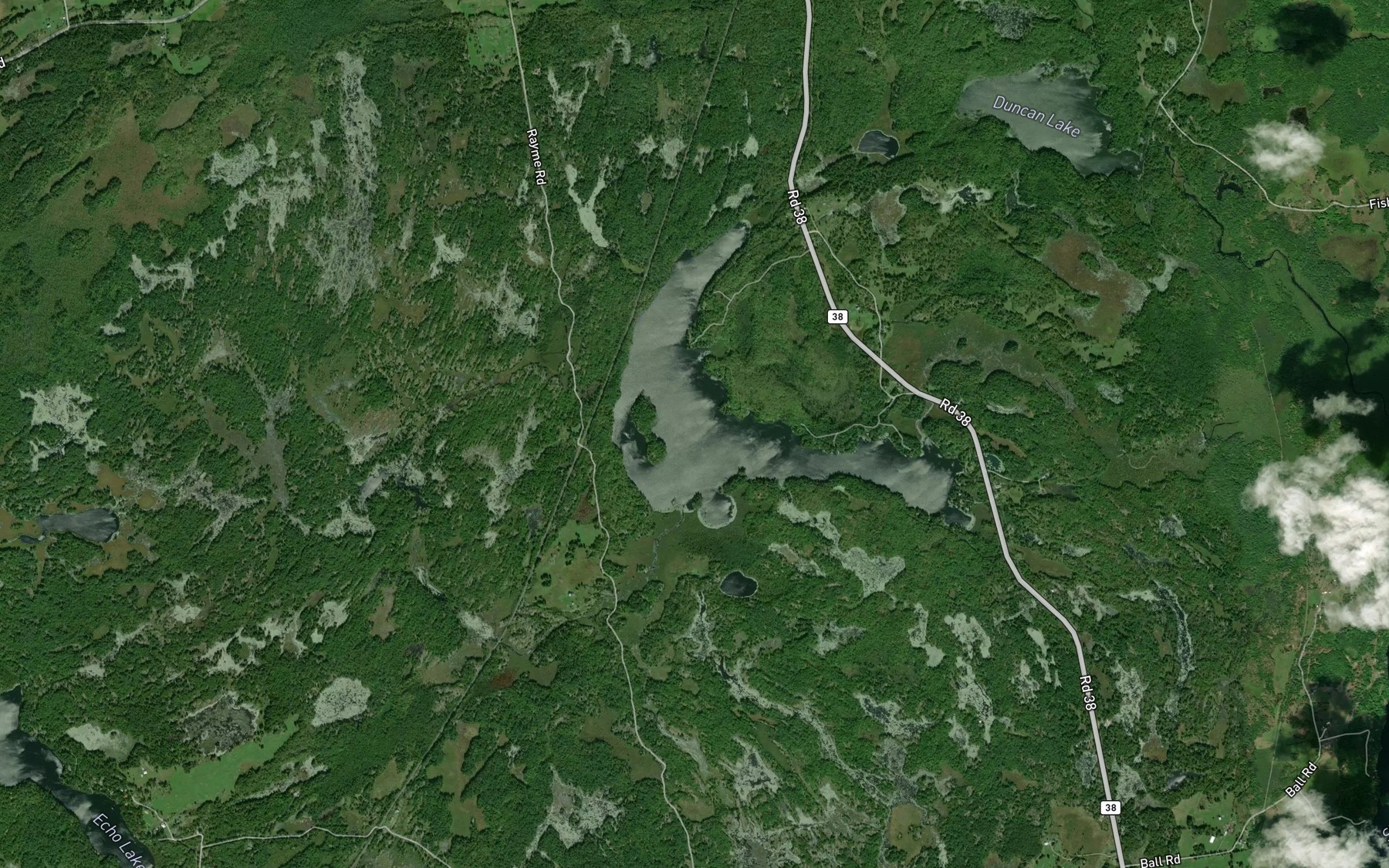 Satellite map of the Elbow Lake