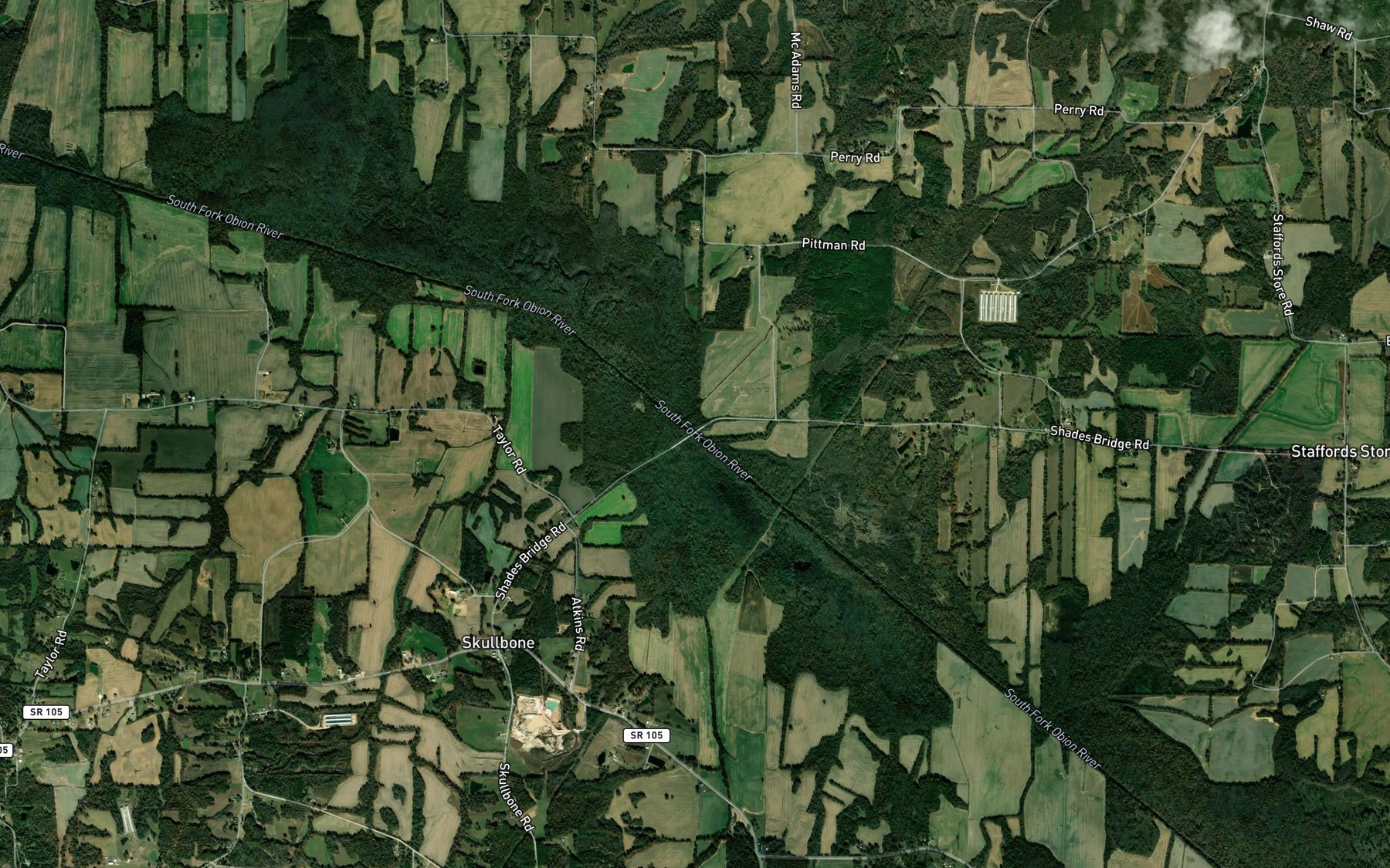 Satellite map of the Pittman Branch