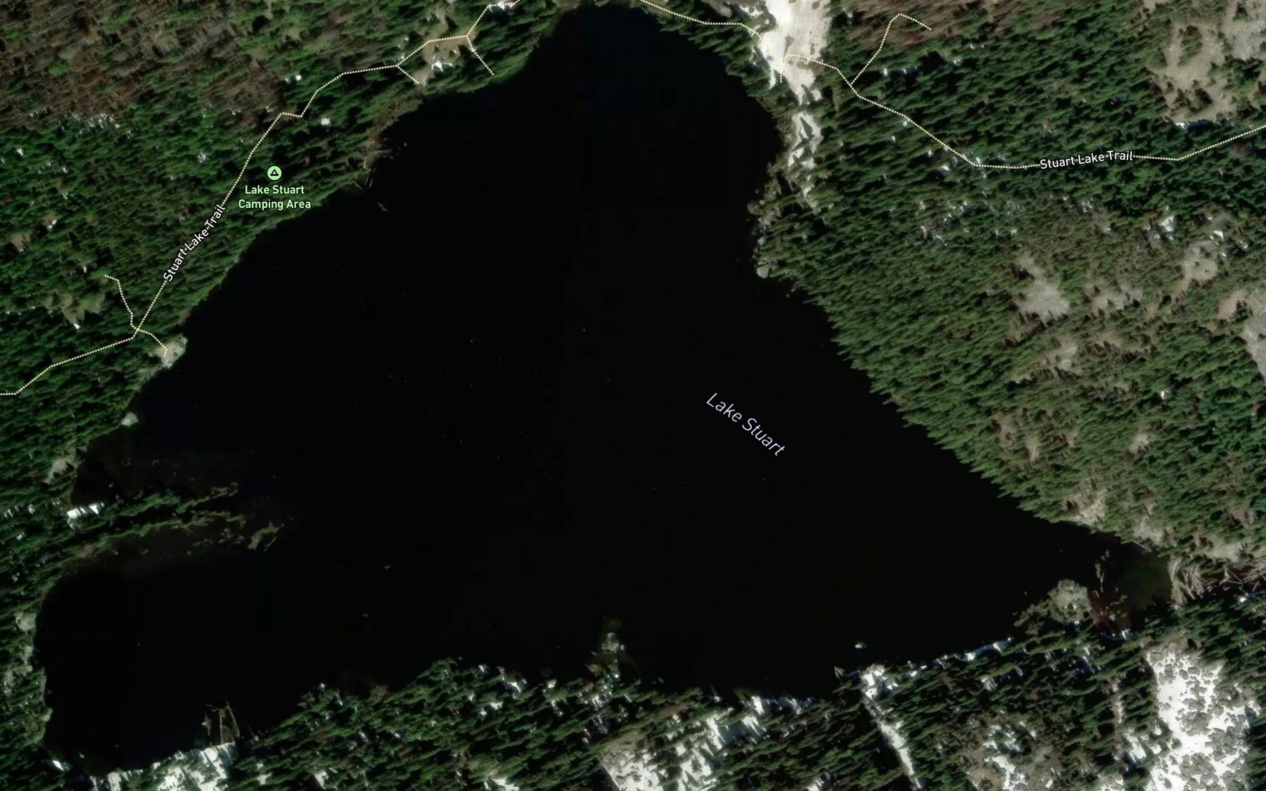 Satellite map of the Lake Stuart