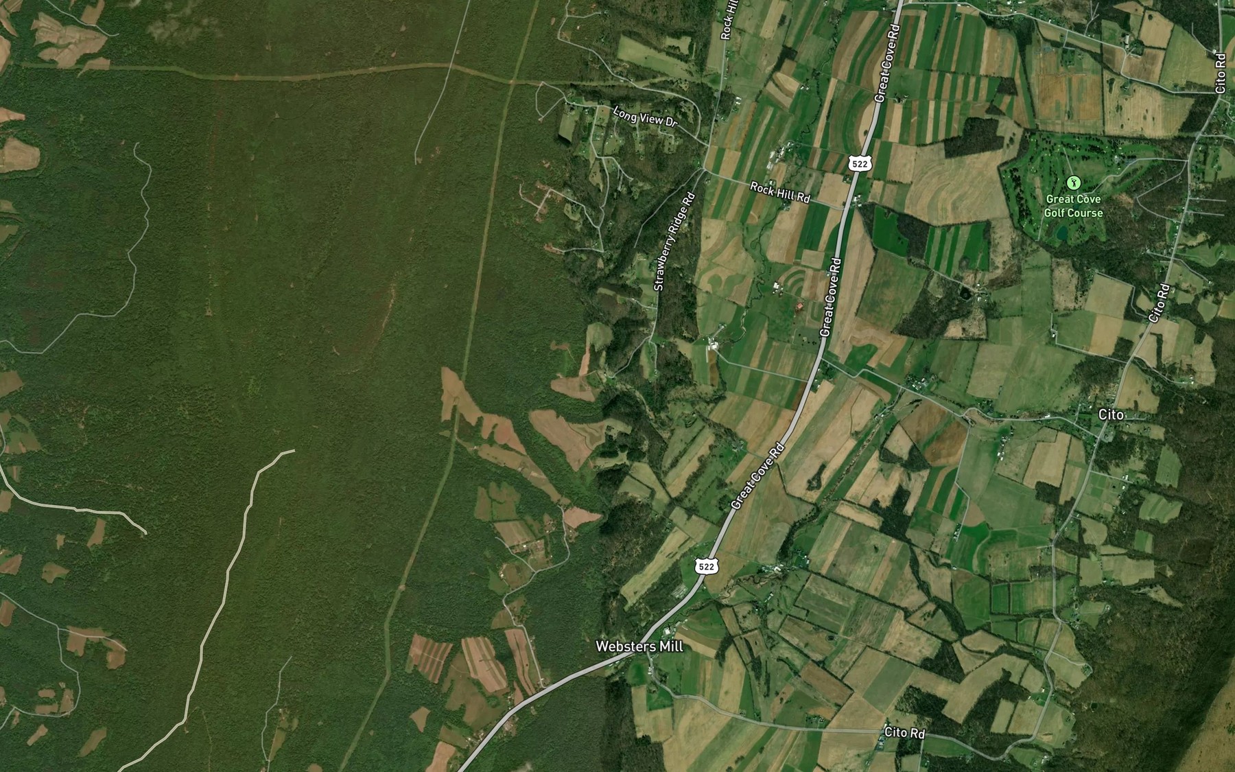 Satellite map of the Back Run