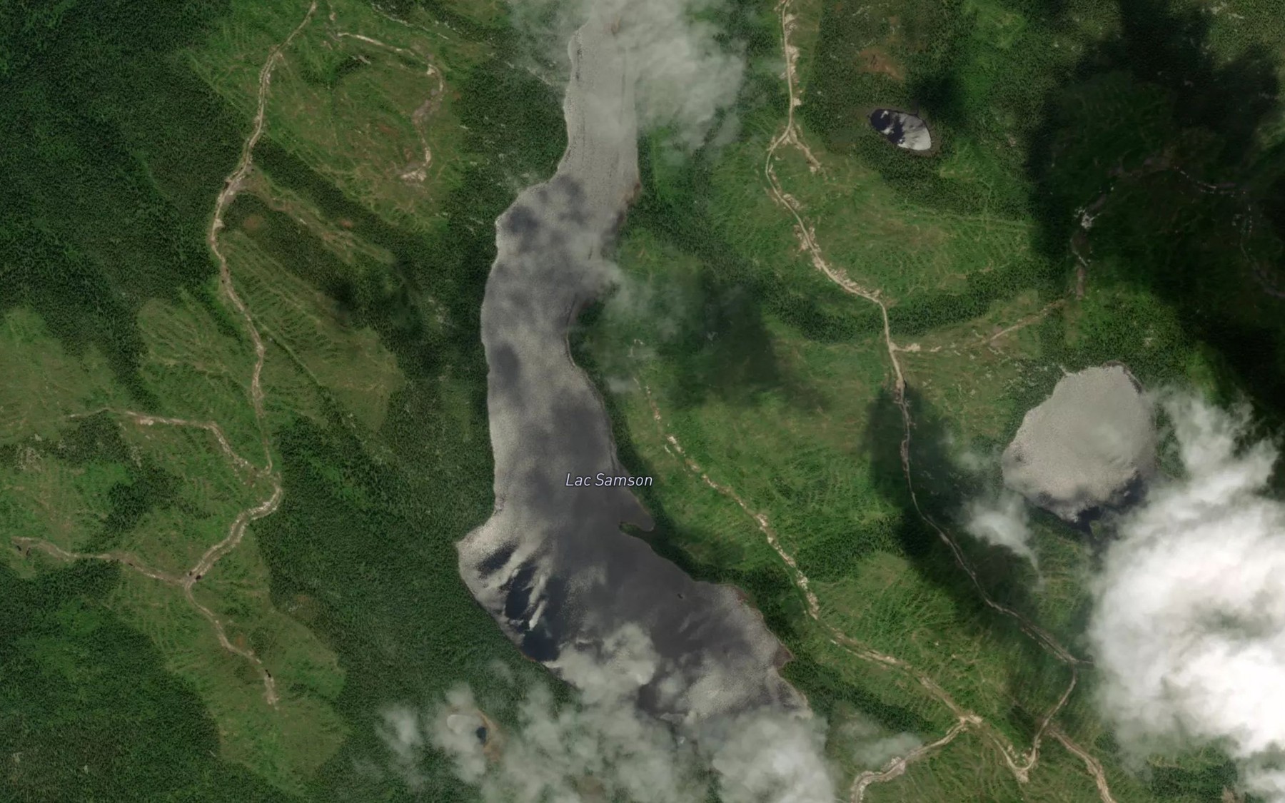 Satellite map of the Lac Samson