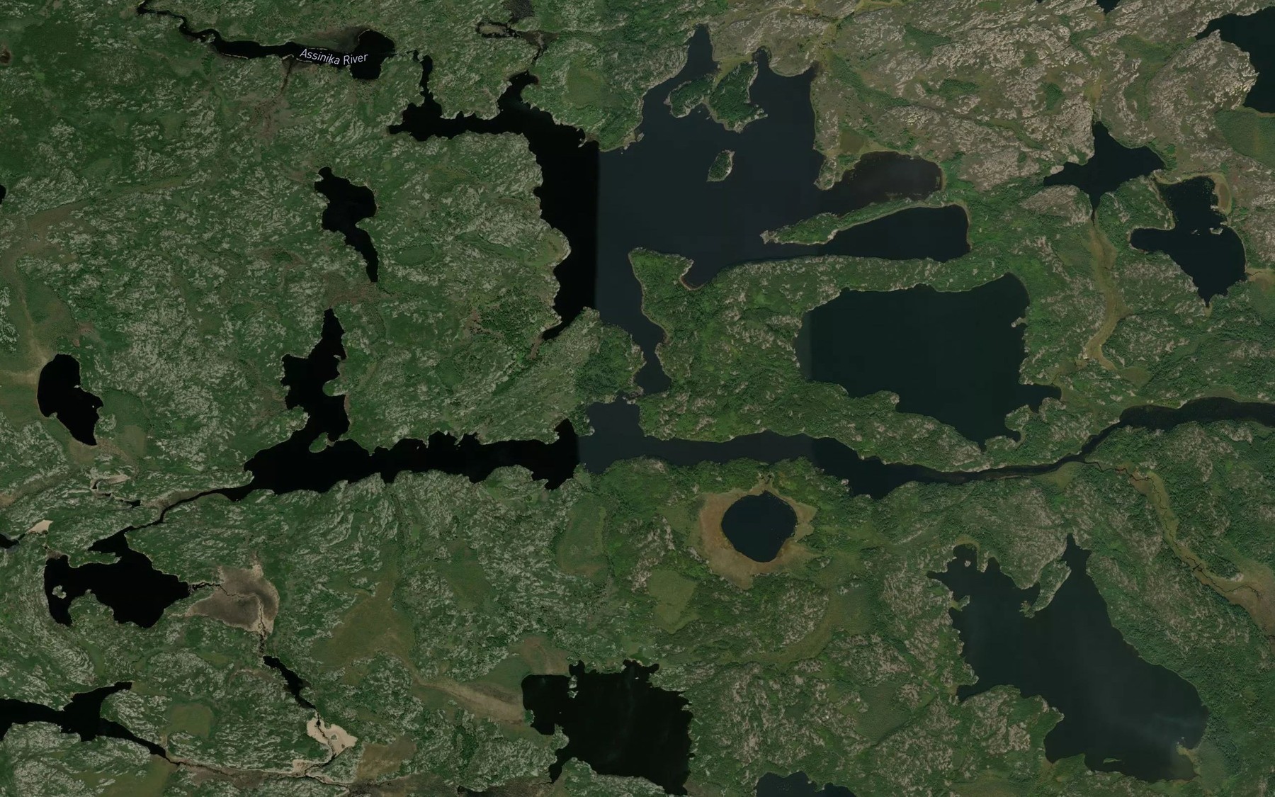 Satellite map of the Kamenapeekak Rapids