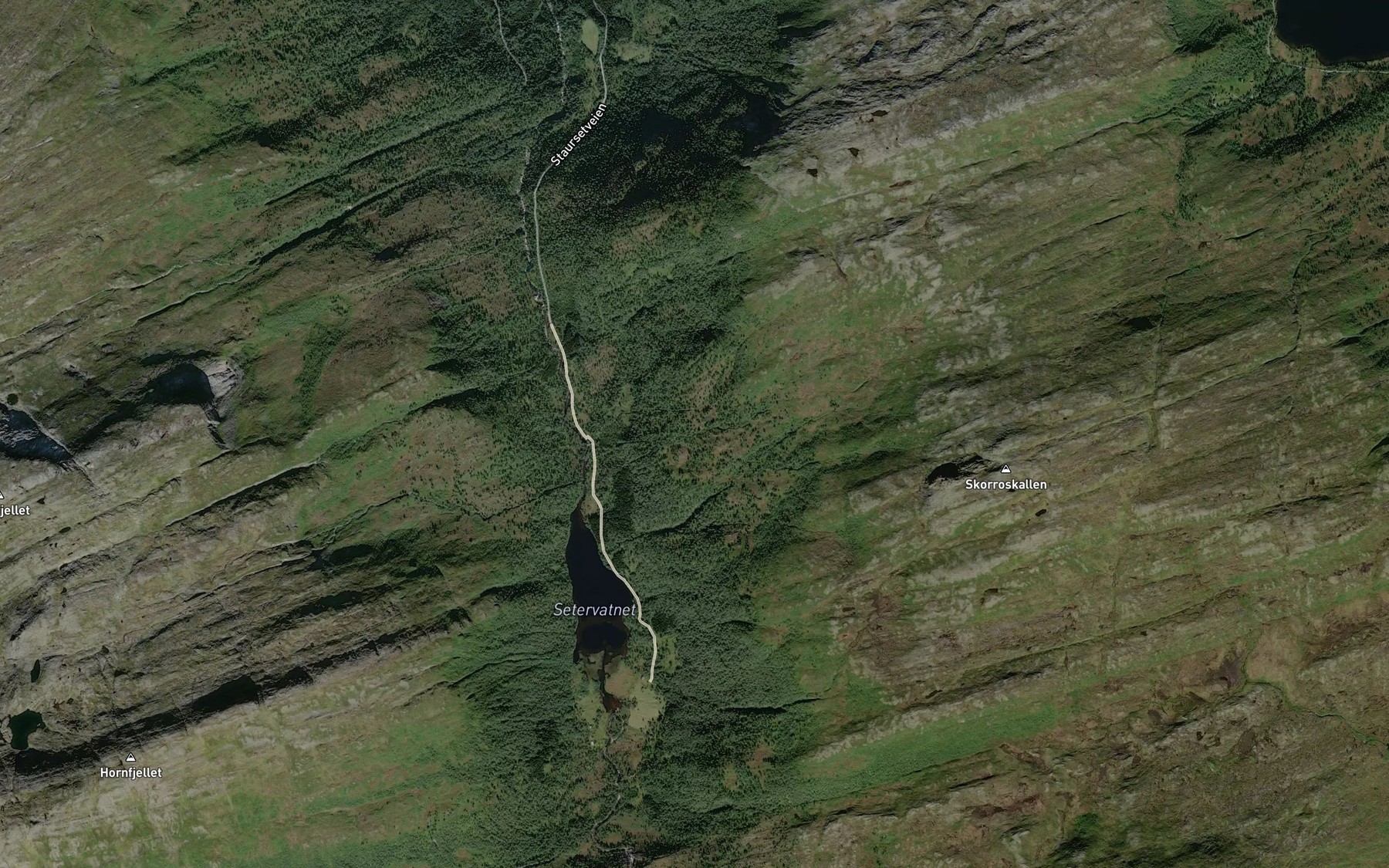 Satellite map of the Torkallbekken