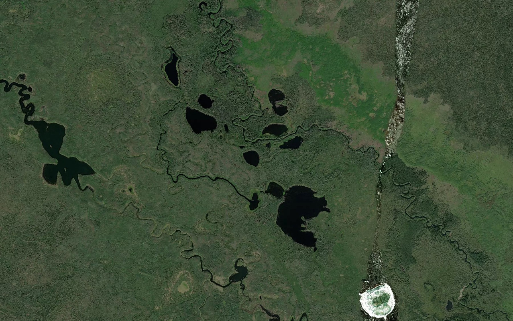 Satellite map of the Tetravun Lakes