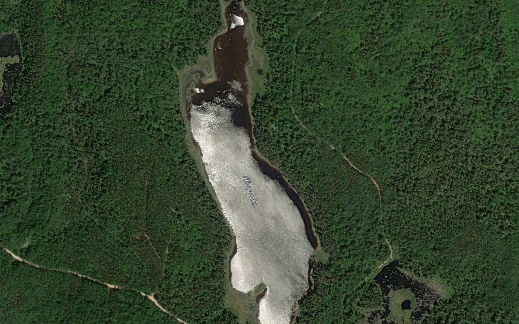 Satellite map of the Ellery Lake