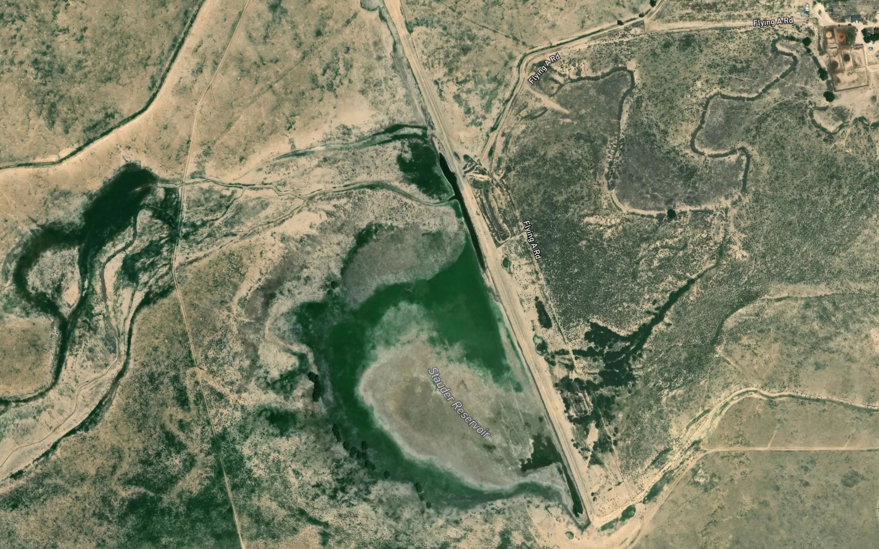 Satellite map of the Stauder Reservoir