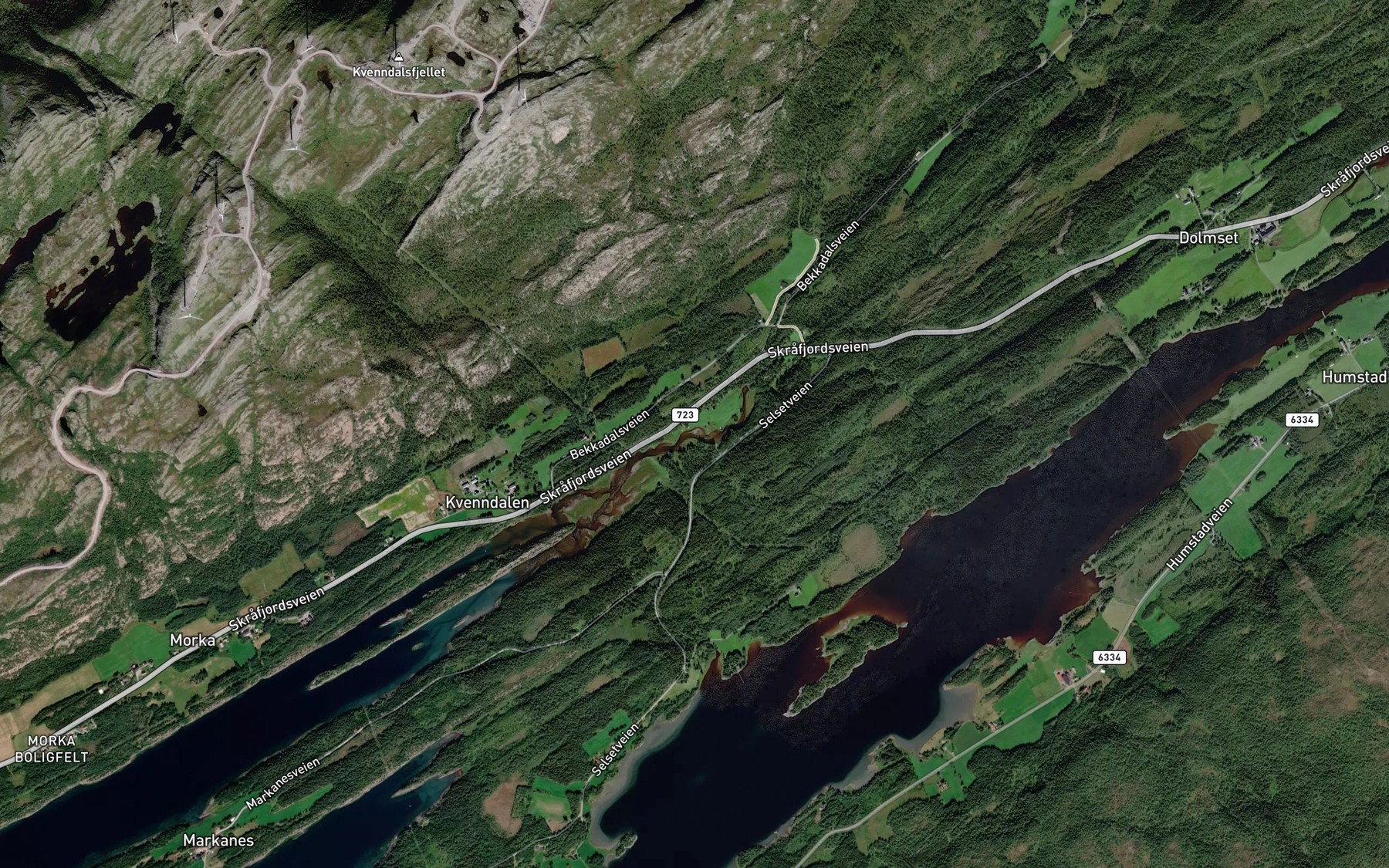 Satellite map of the Kvenndalsoset