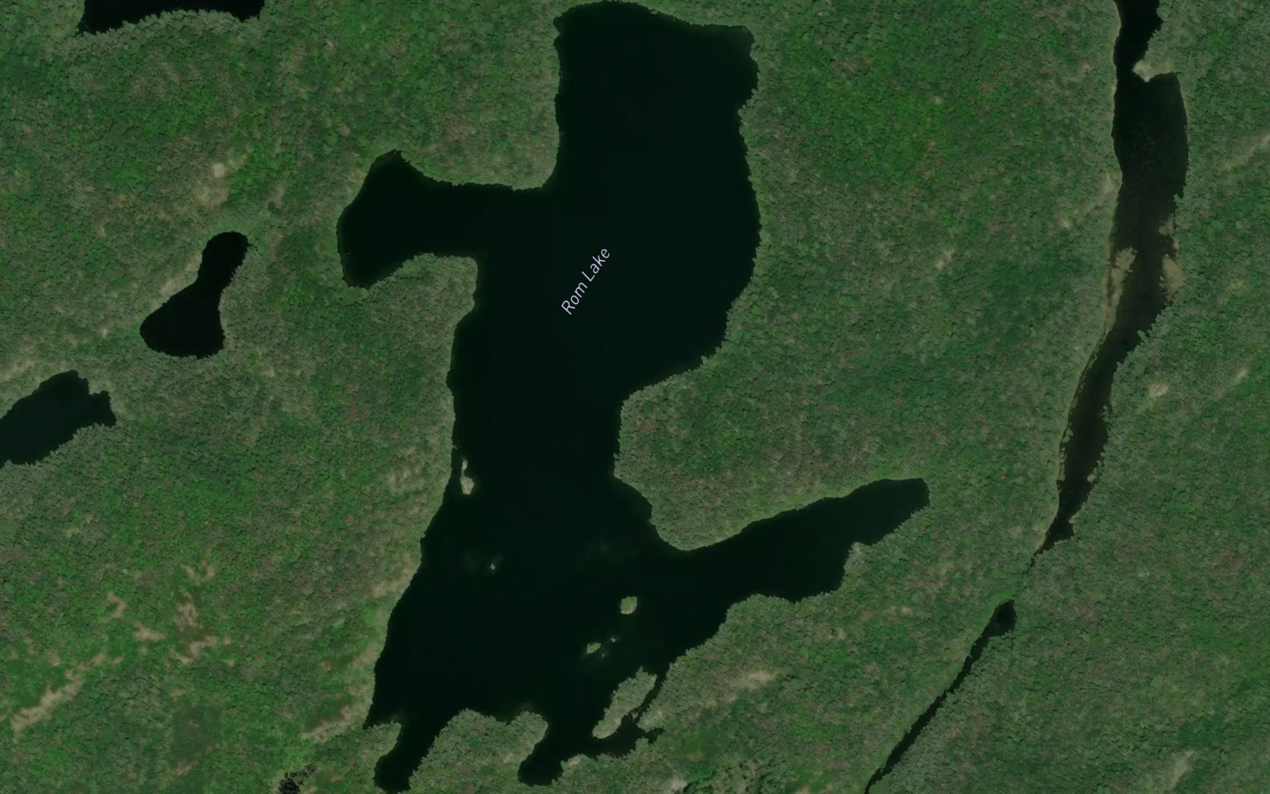 Satellite map of the Rom Lake
