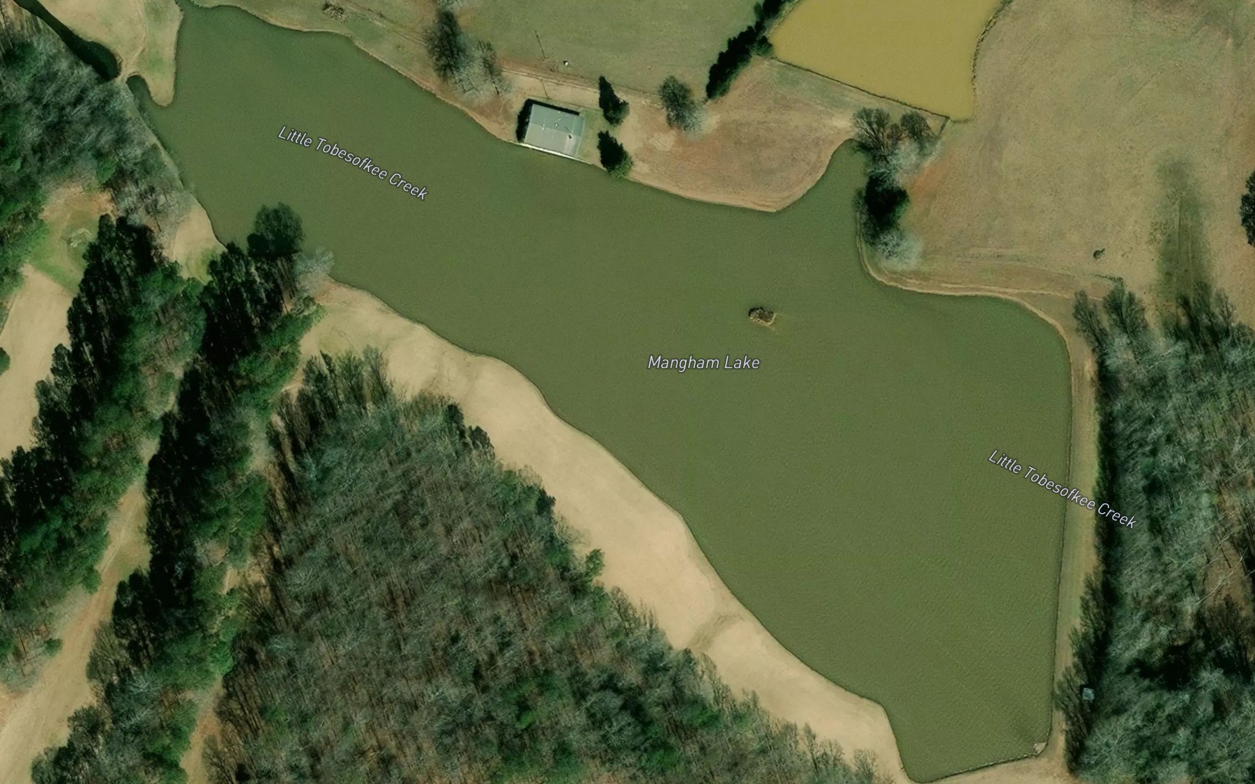 Satellite map of the Mangham Lake