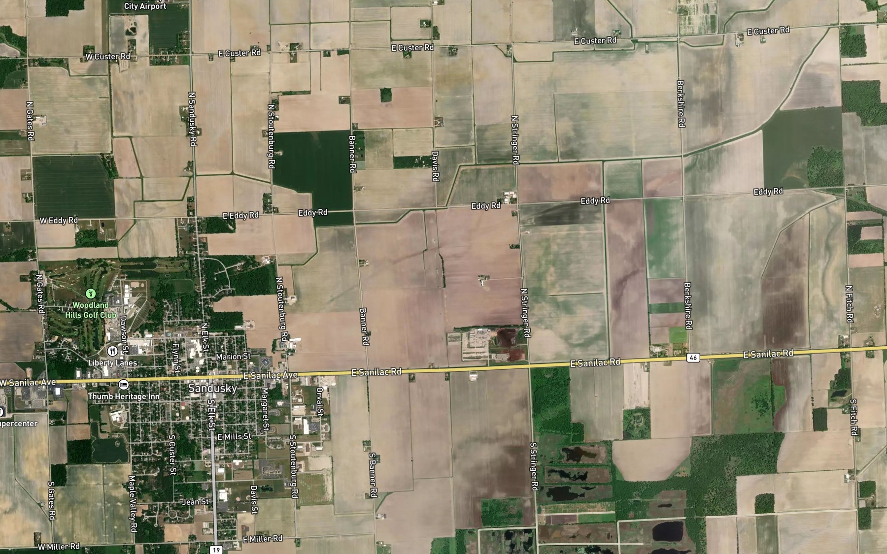 Satellite map of the Dunlap Drain