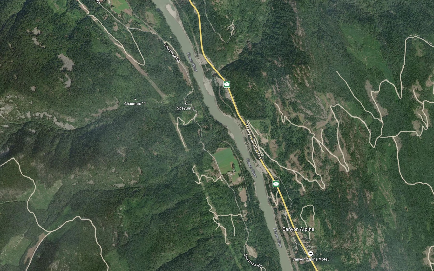 Satellite map of the Nepopulchin Creek
