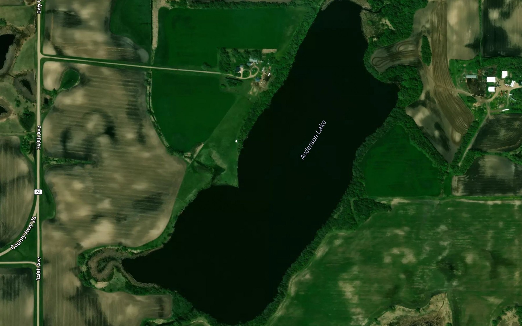 Satellite map of the Anderson Lake