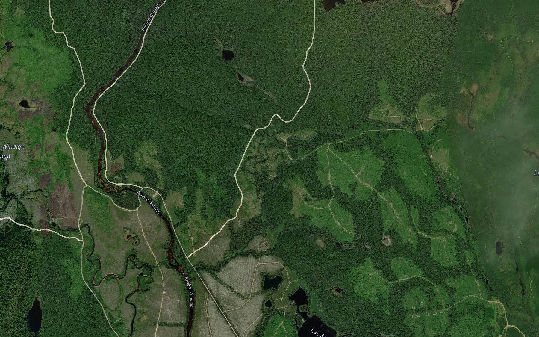 Satellite map of the Lacs Belanger