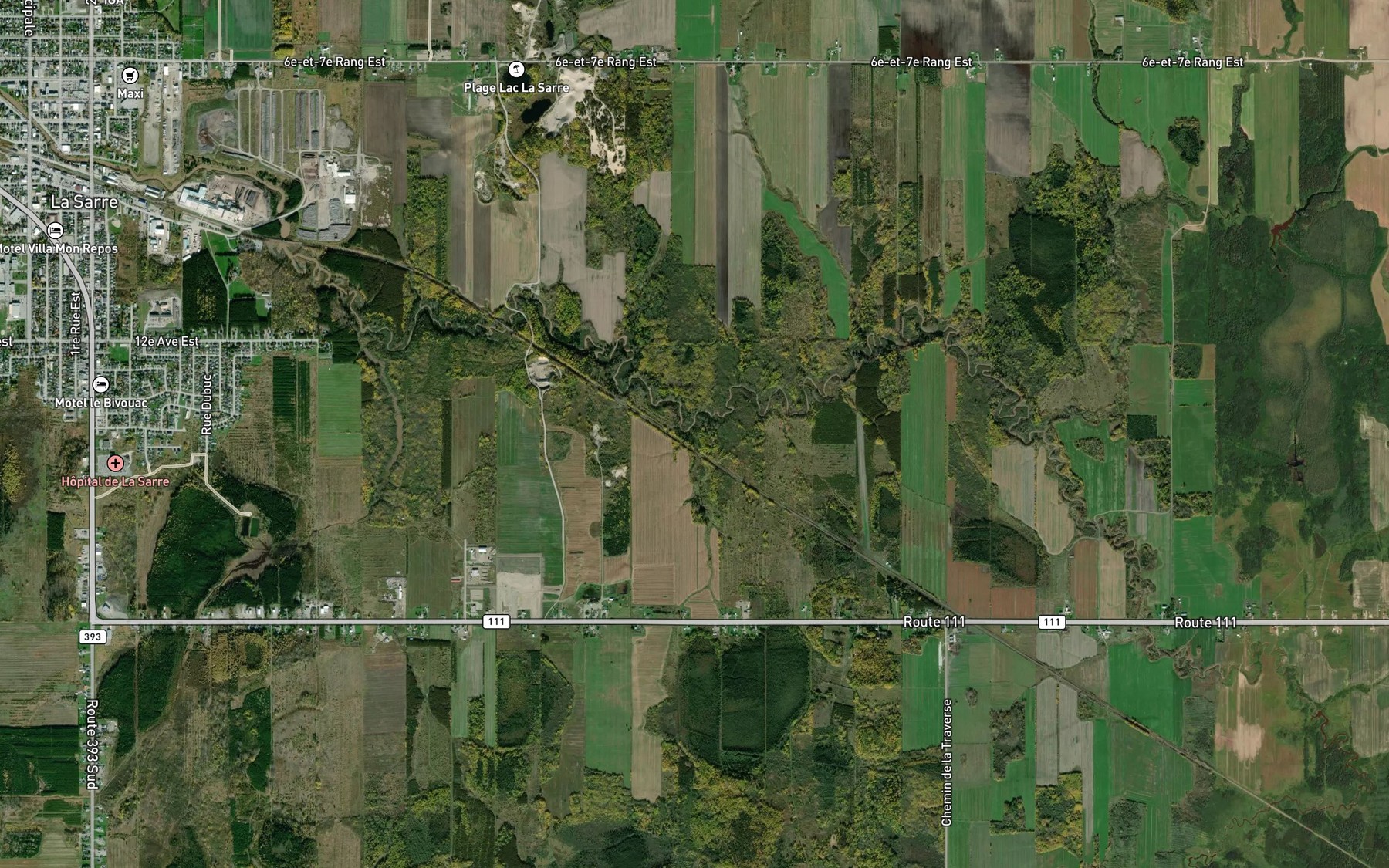 Satellite map of the Cours d'eau Morissette