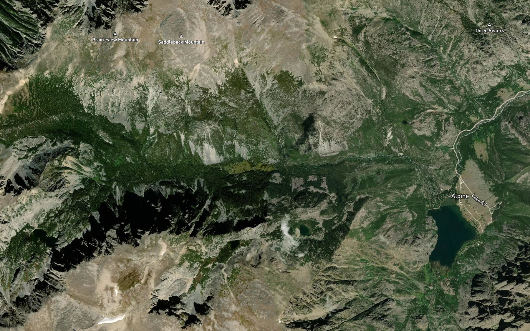 Satellite map of the Slough Lake