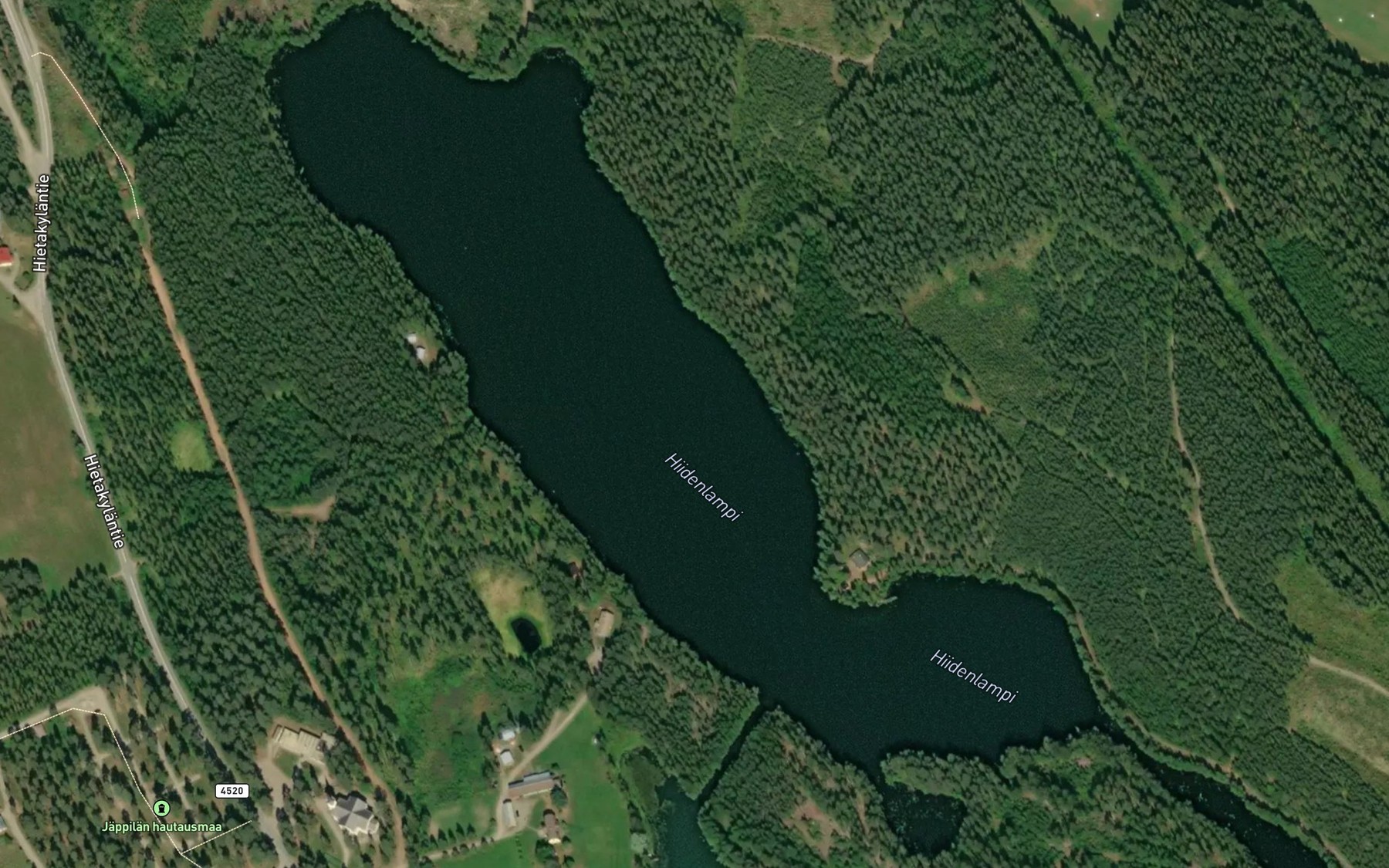 Satellite map of the Hiidenlampi