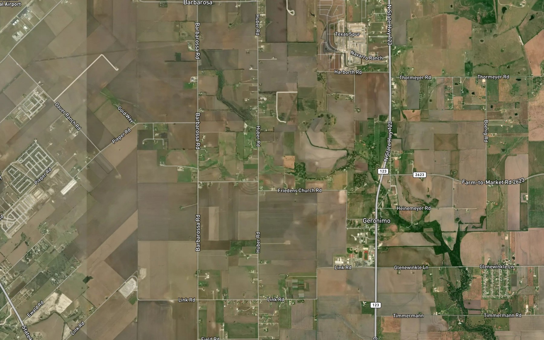 Satellite map of the Alligator Creek
