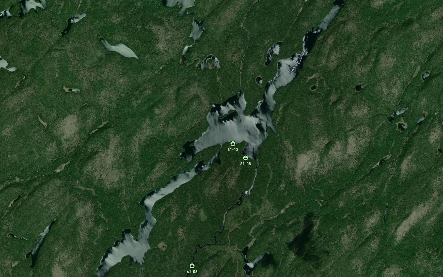 Satellite map of the Lac Rivard