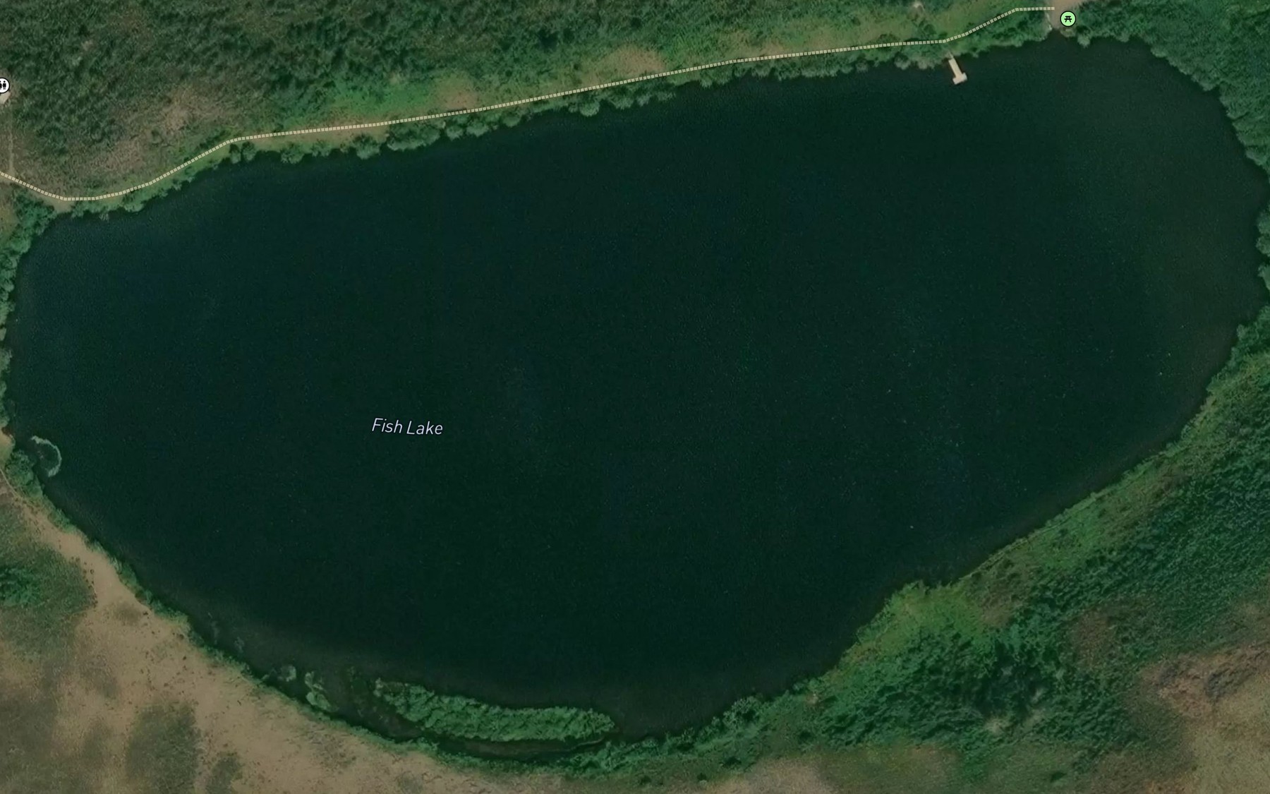 Satellite map of the Fish Lake