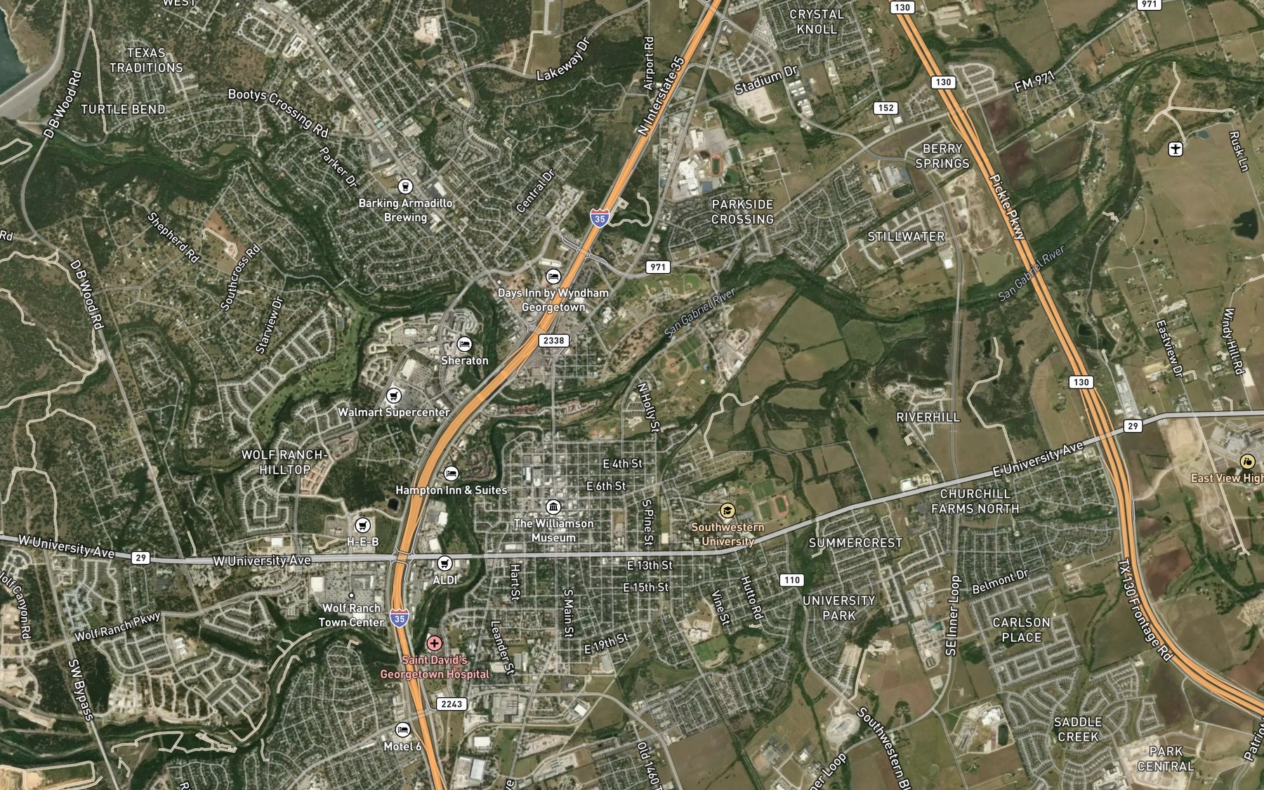 Satellite map of the North Fork San Gabriel River