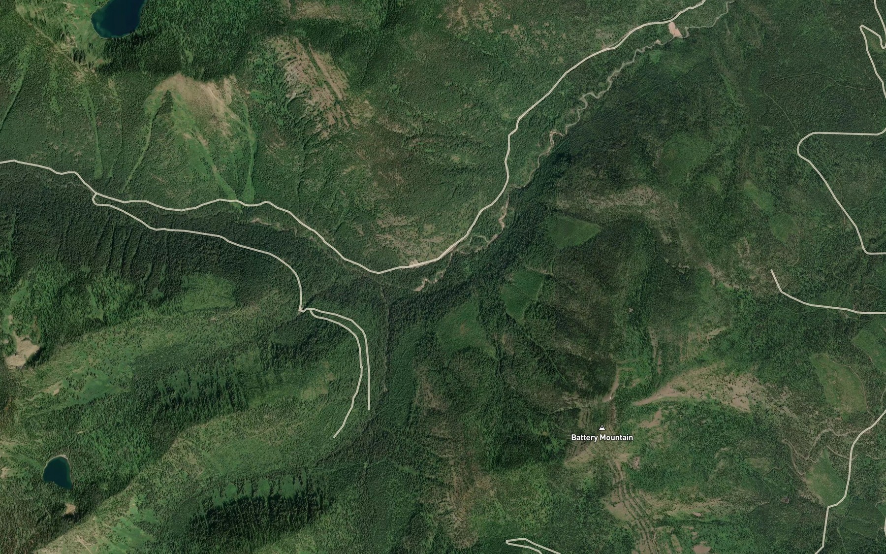 Satellite map of the Mink Creek