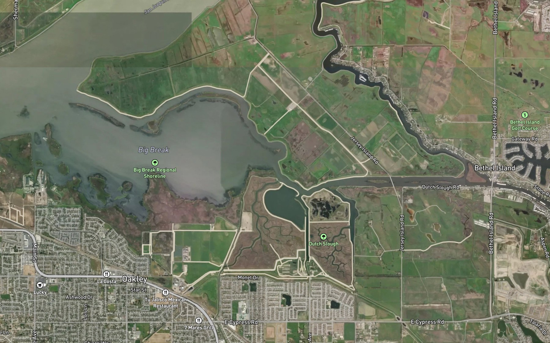 Satellite map of the Marsh Creek