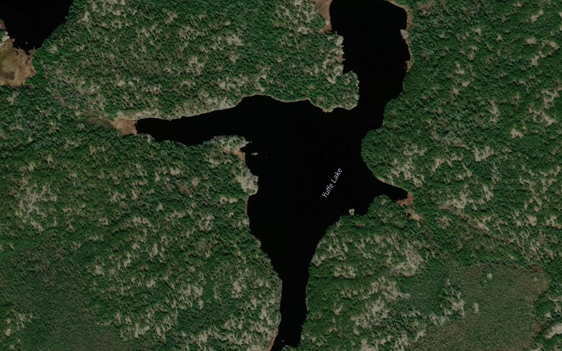 Satellite map of the Yuffe Lake