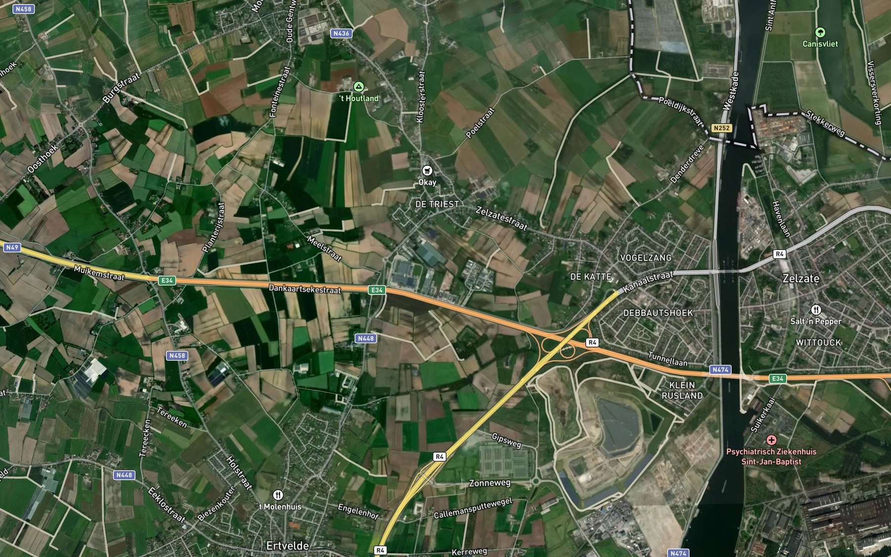Satellite map of the Rijschootbeek