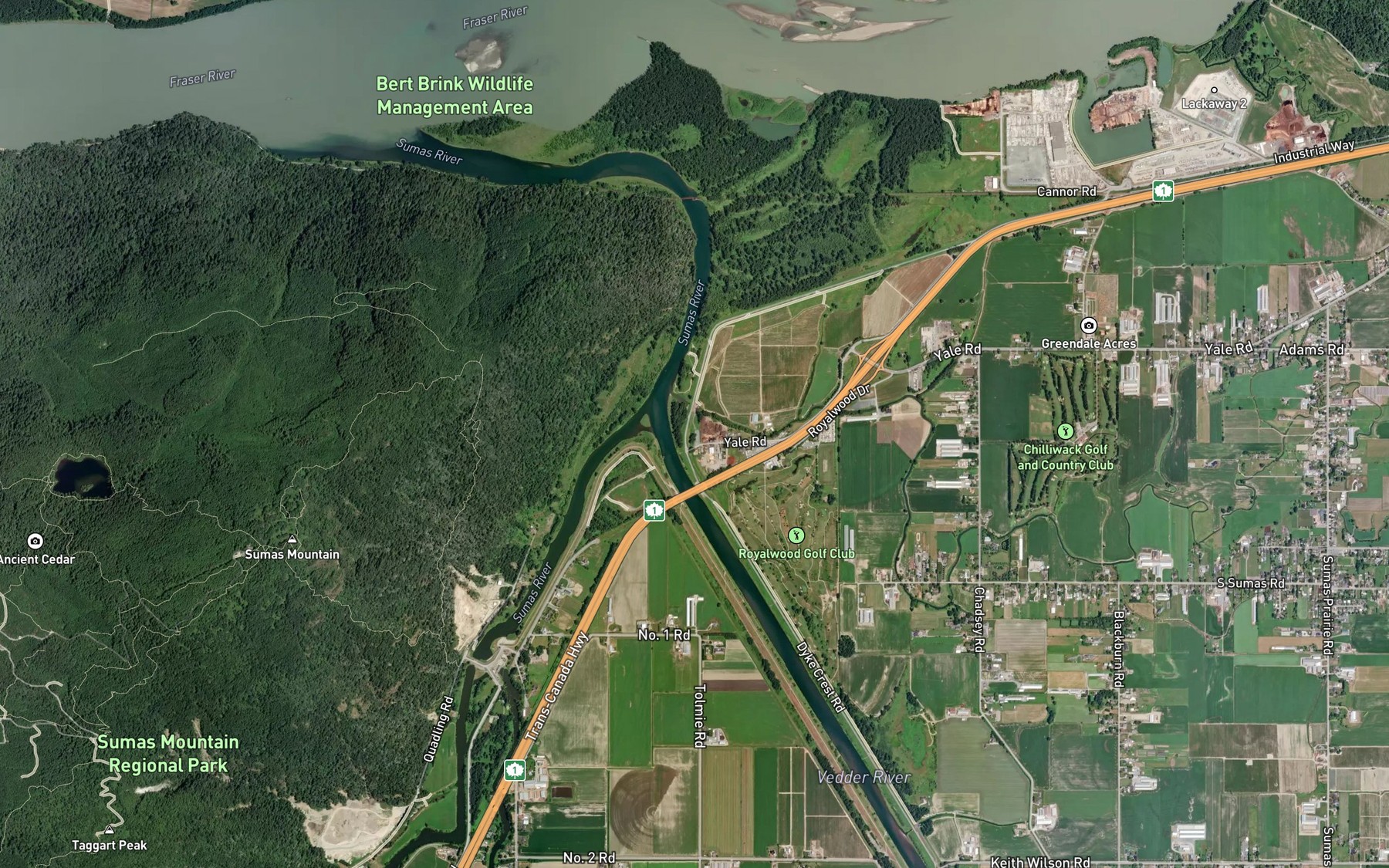 Satellite map of the McGillivray Slough