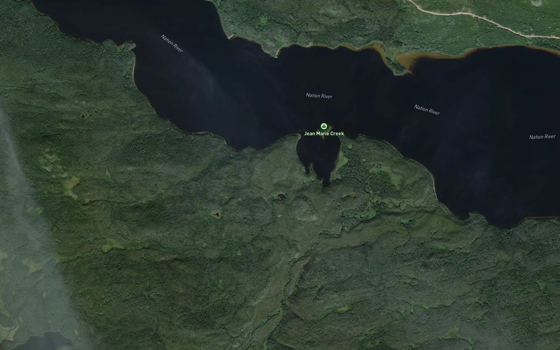 Satellite map of the Jean Marie Creek