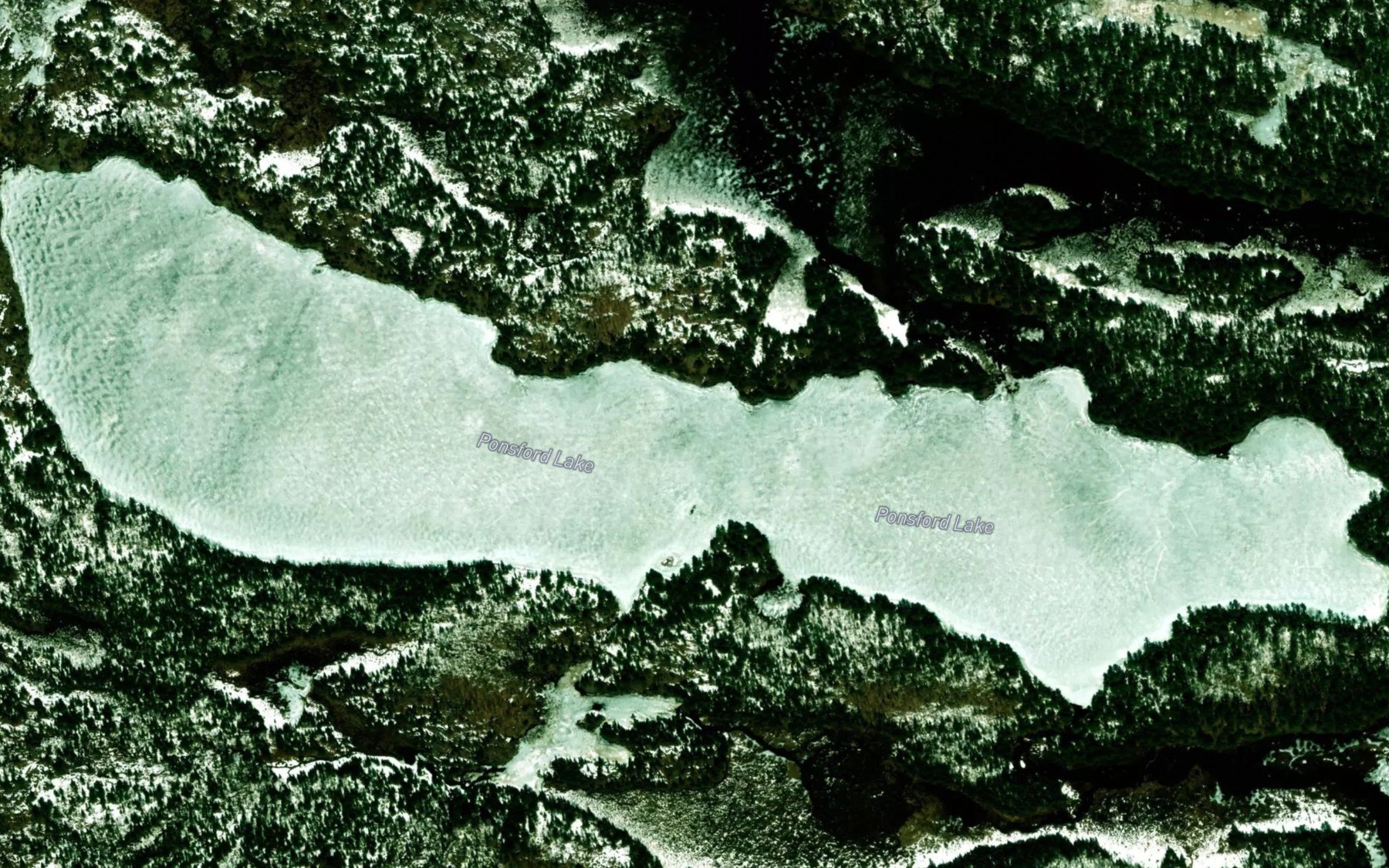 Satellite map of the Ponsford Lake