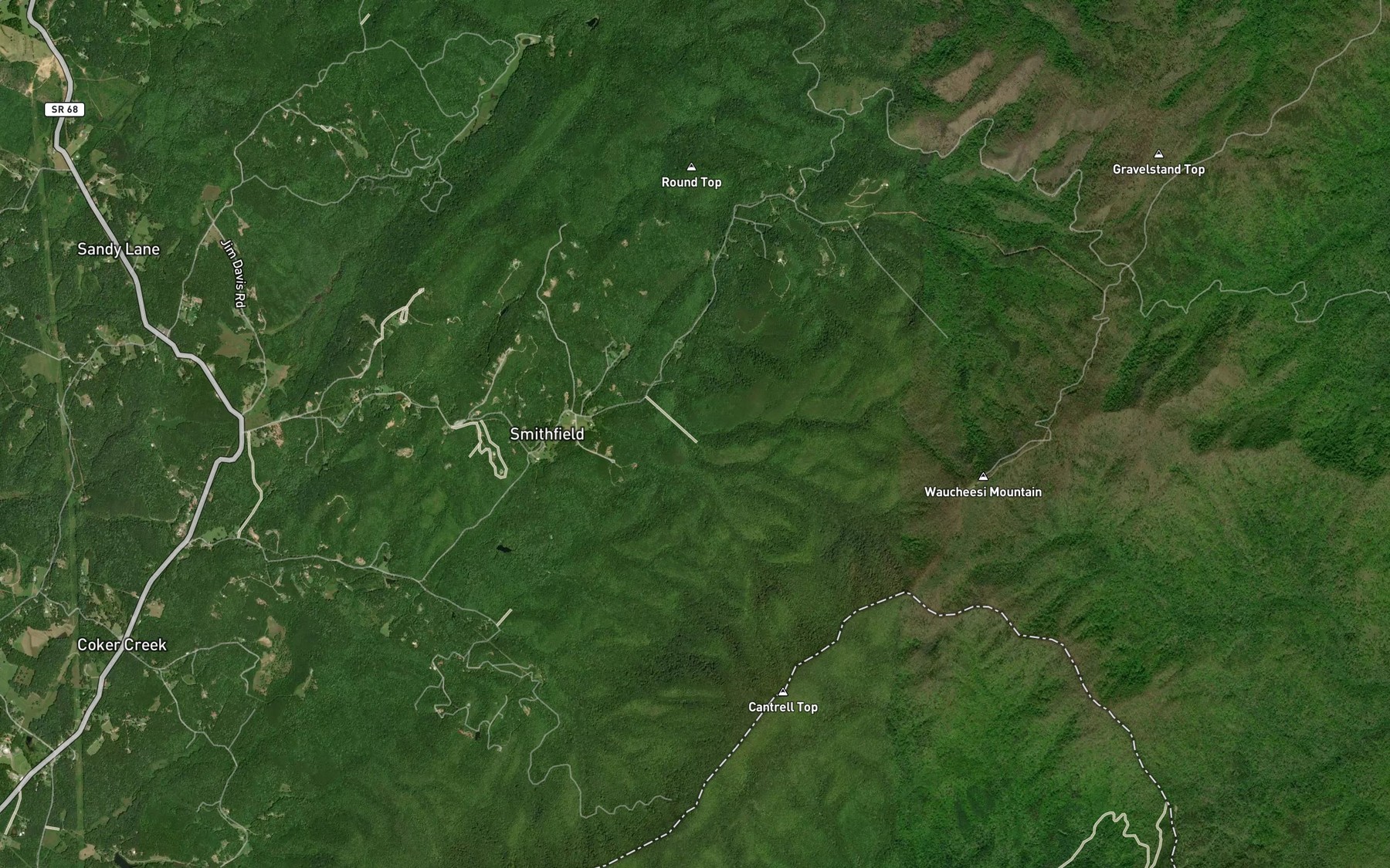 Satellite map of the Little Sixmile Creek