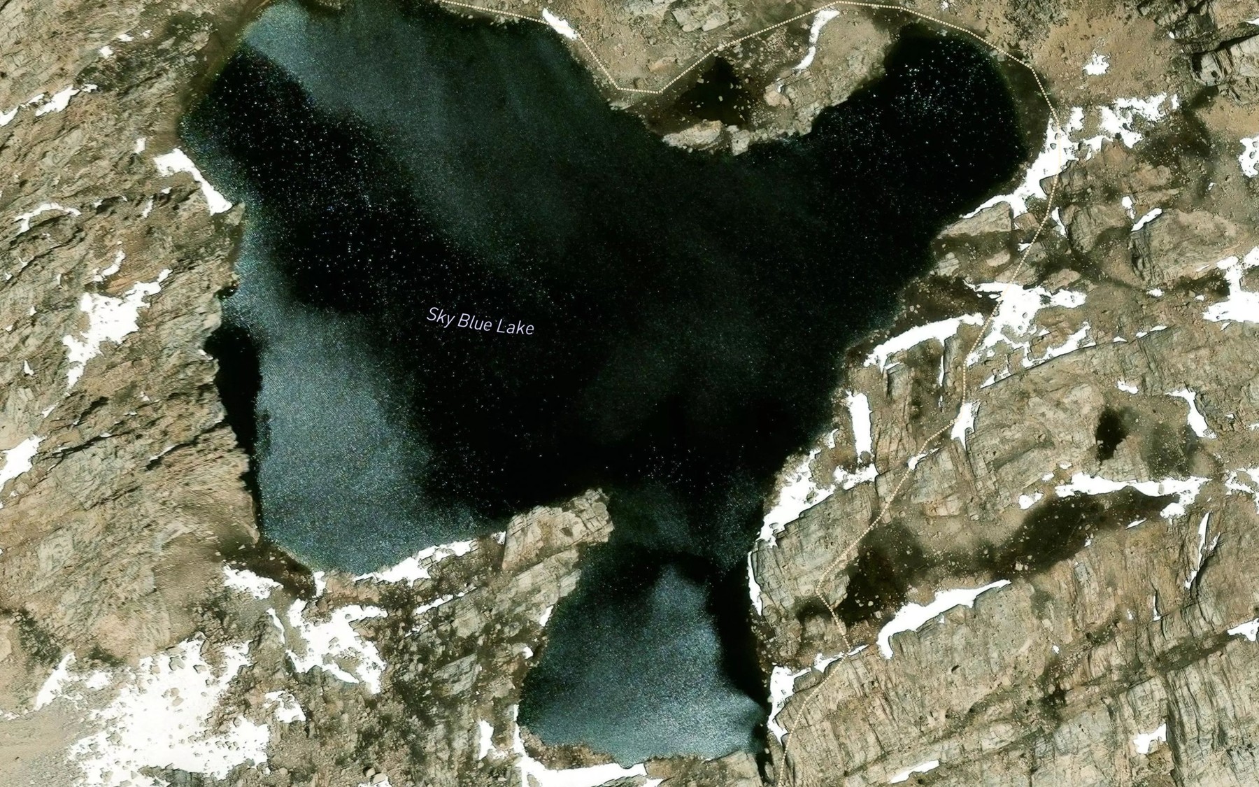Satellite map of the Sky Blue Lake