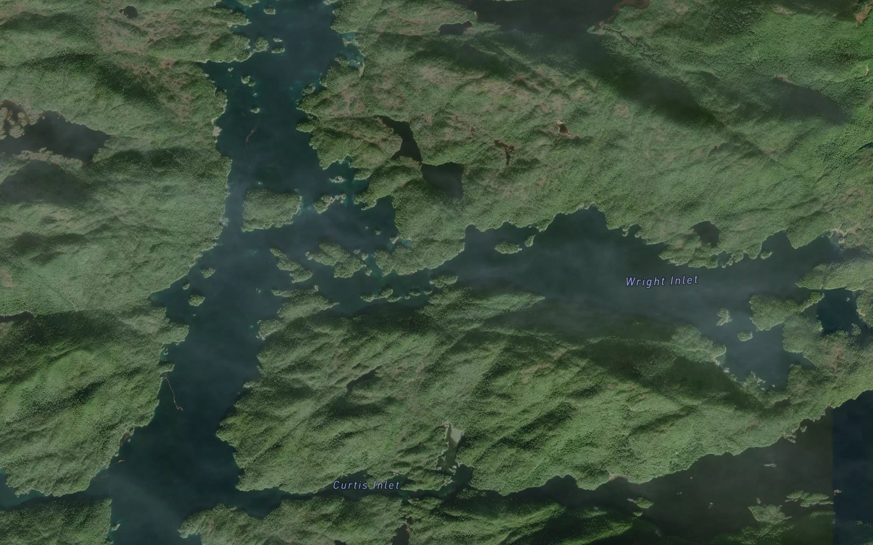 Satellite map of the Wright Narrows