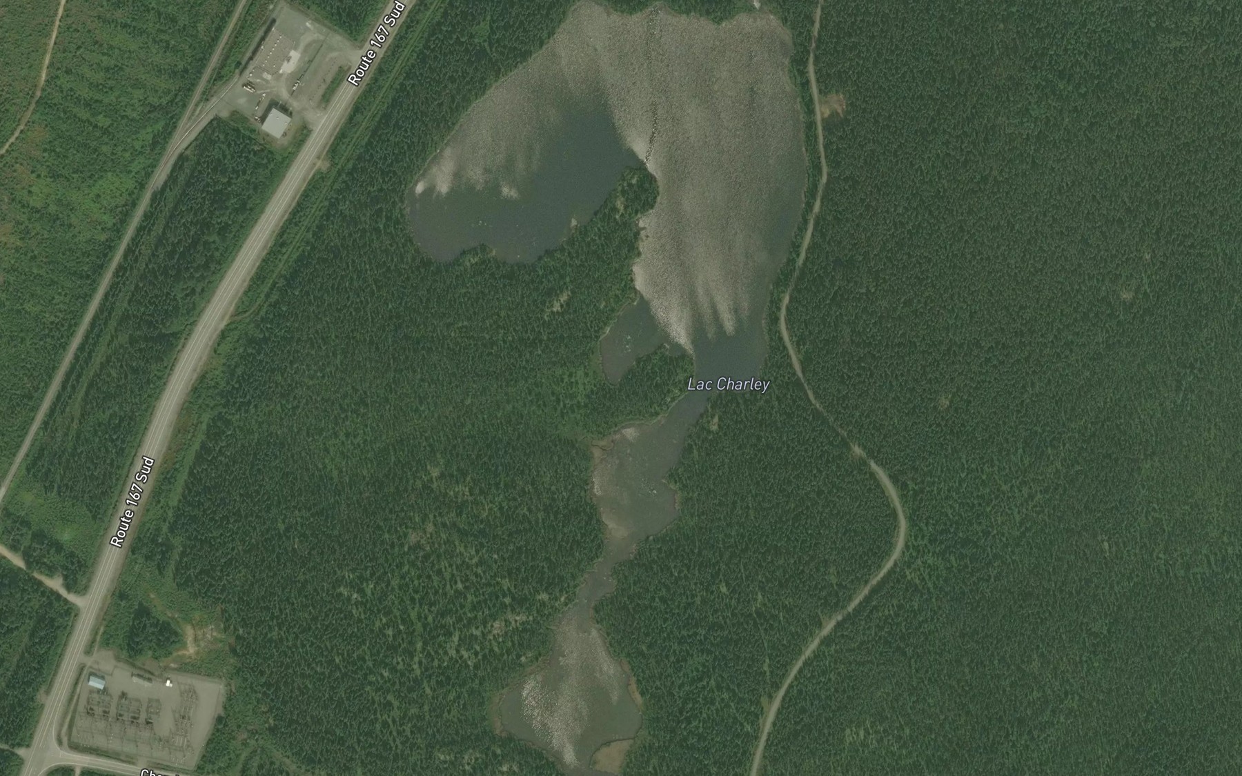 Satellite map of the Lac Charley