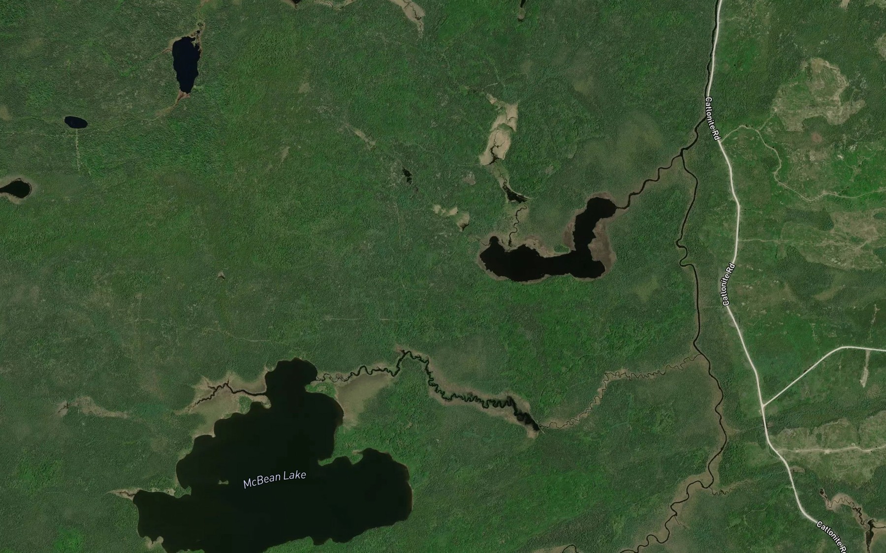 Satellite map of the Skinner Creek